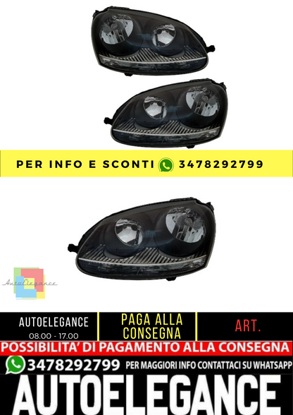 🔥Headlights for VW Golf 5 in black GTI look H7 halogen Jetta 3 1K 2003-2009🔥