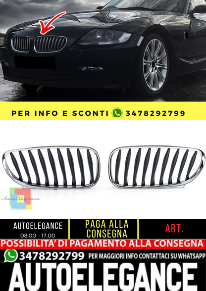 🔥Griglia del radiatore sportiva cromata nera per BMW Z4 E85 E86 02-09🔥