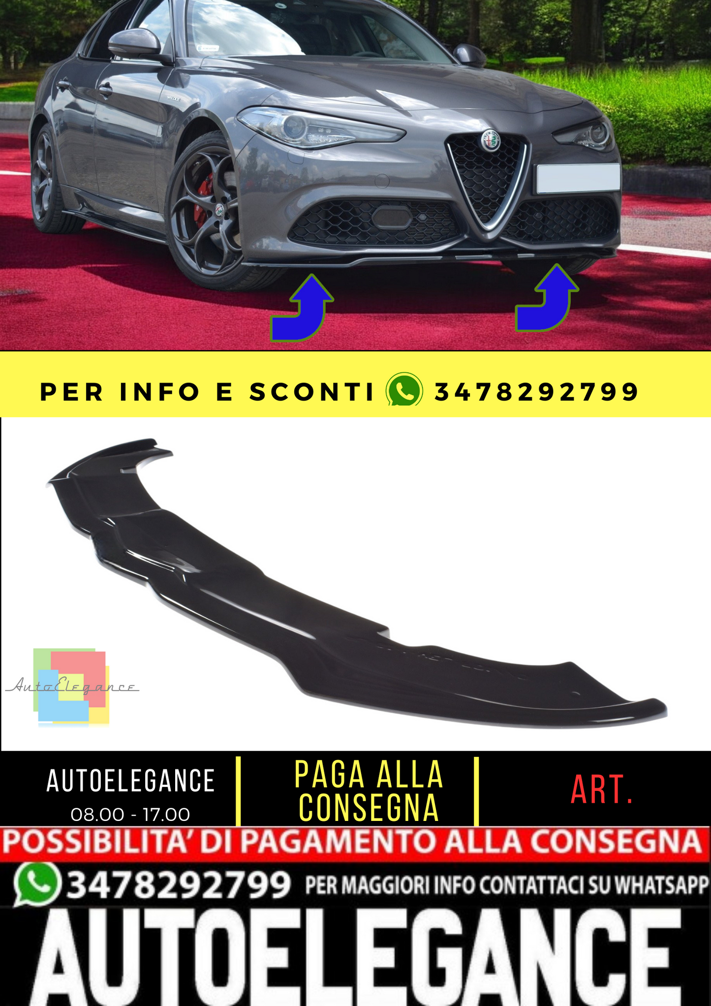 🔥SPLITTER ANTERIORE V.1 ALFA ROMEO GIULIA VELOCE🔥