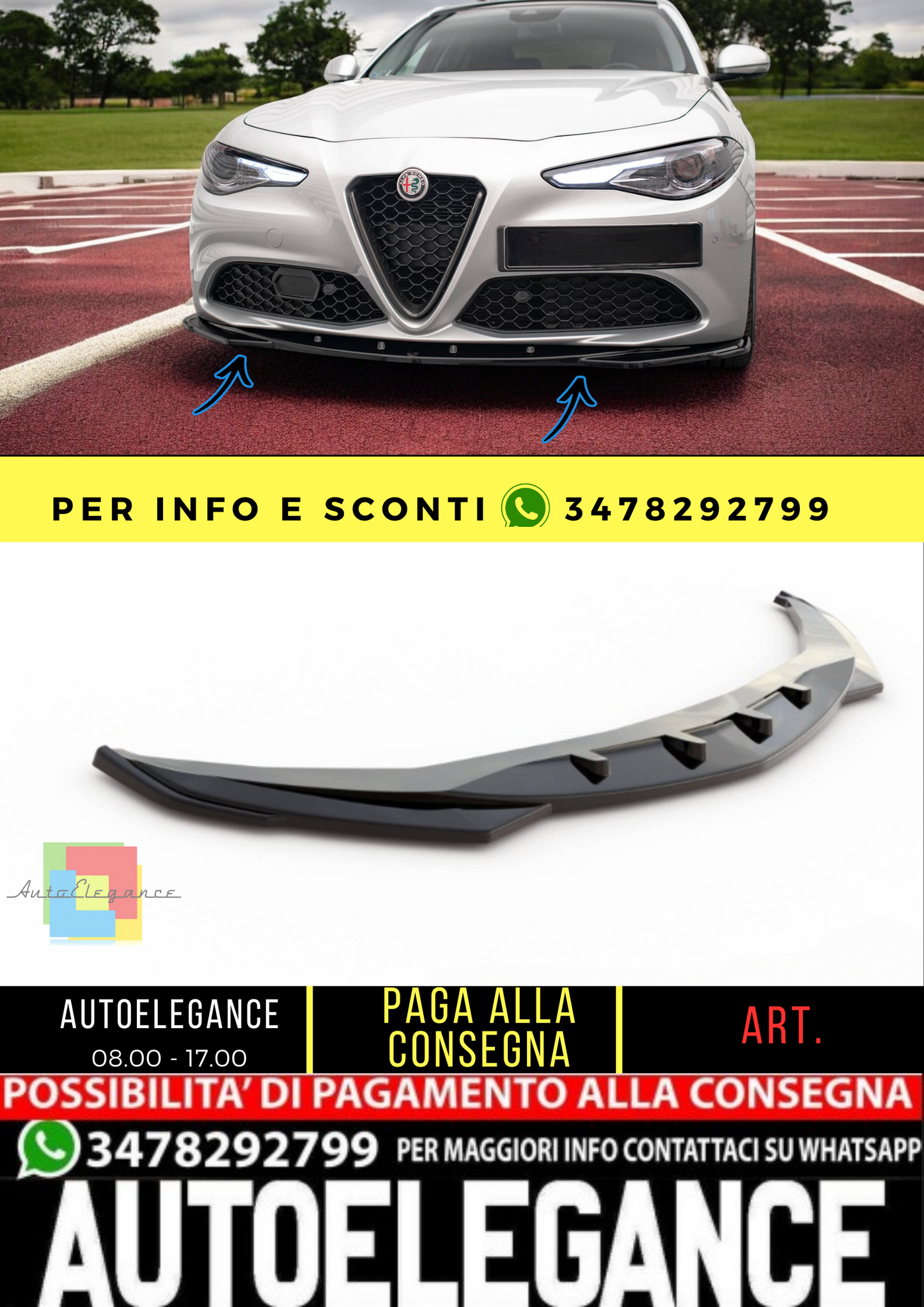🔥Splitter anteriore V.2 Alfa Romeo Giulia Sport🔥