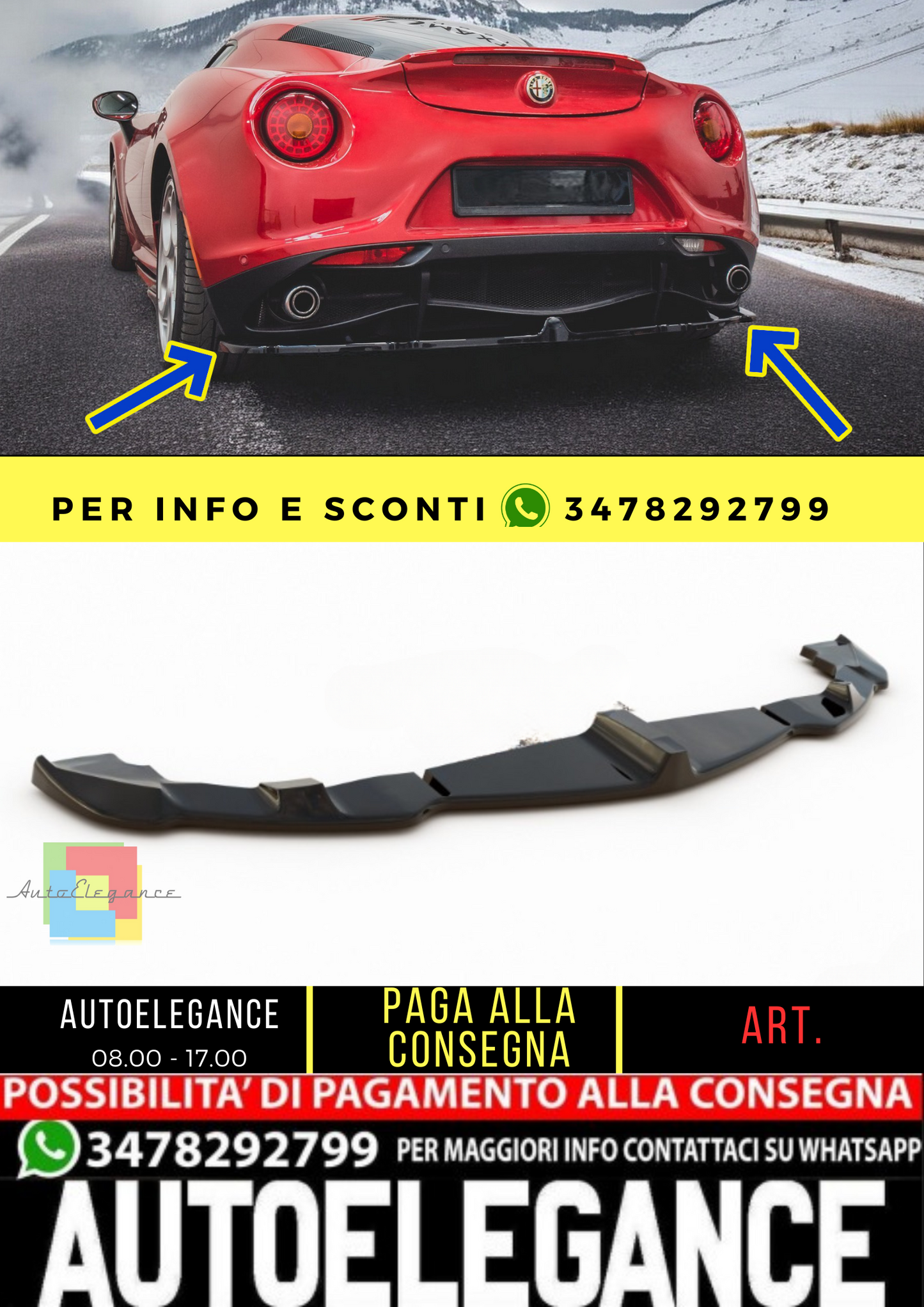 🔥Splitter posteriore Alfa Romeo 4C🔥