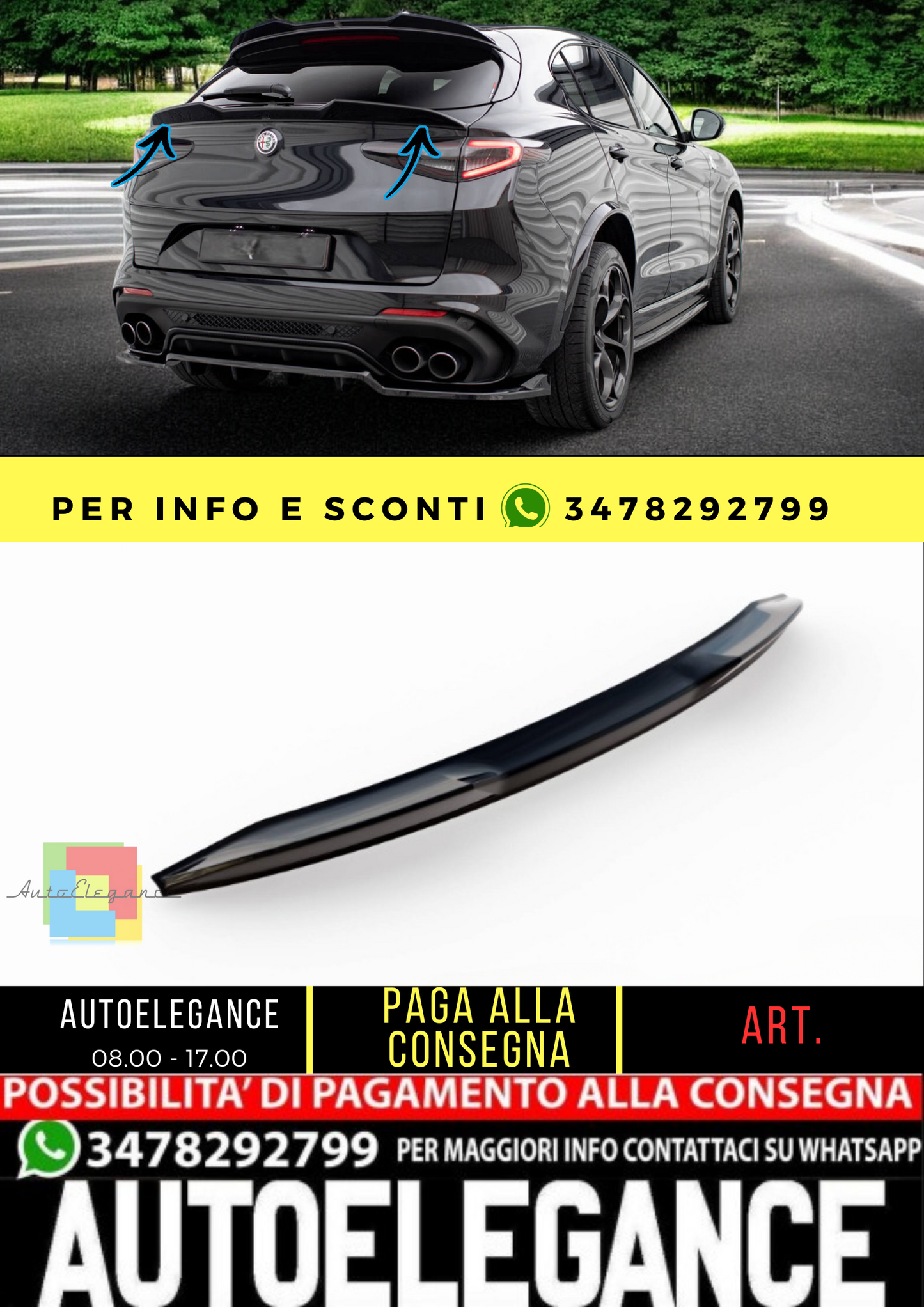 🔥Tappo Spoiler Inferiore 3D Alfa Romeo Stelvio Mk1🔥