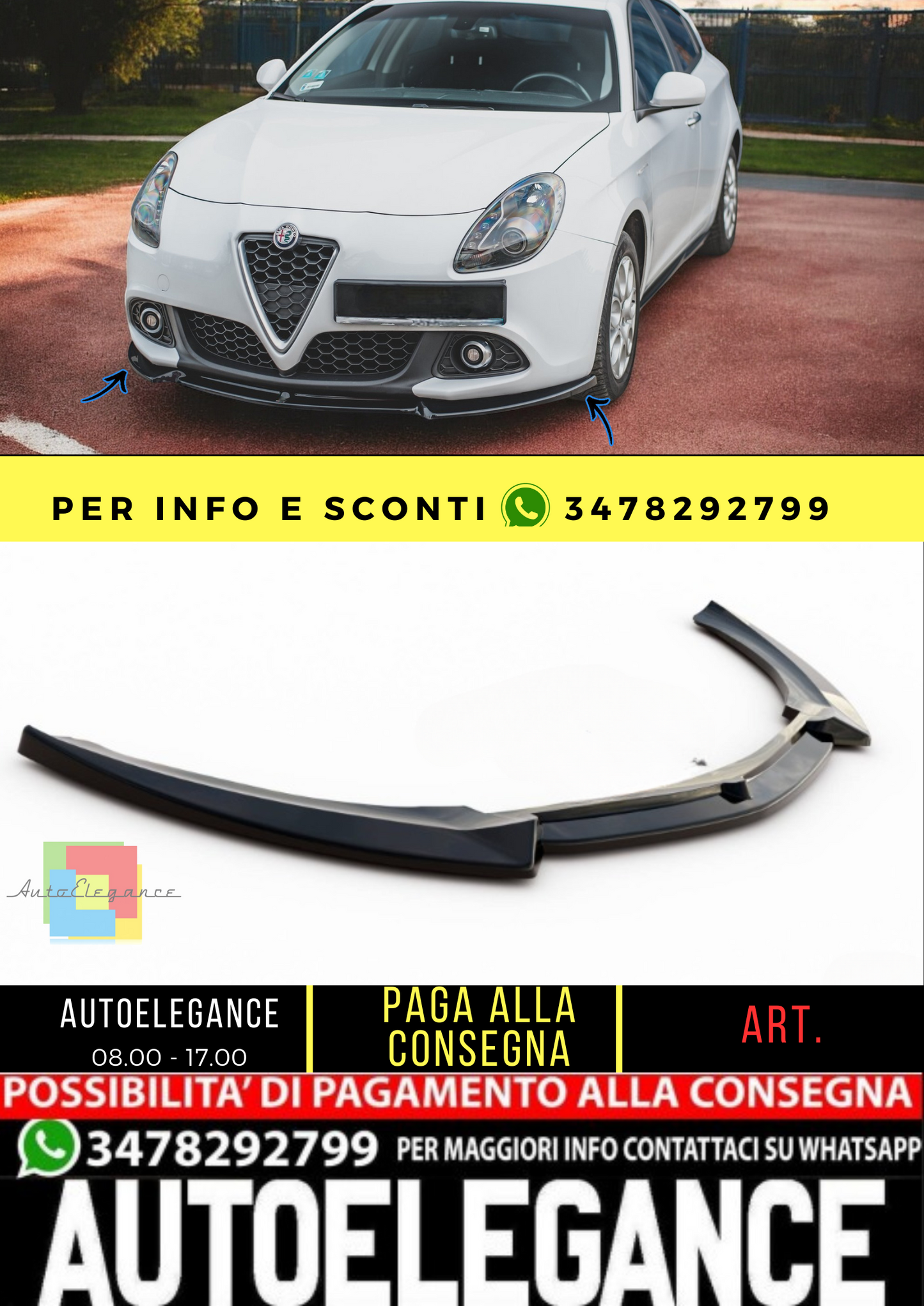 🔥Splitter anteriore V.3 Alfa Romeo Giulietta🔥