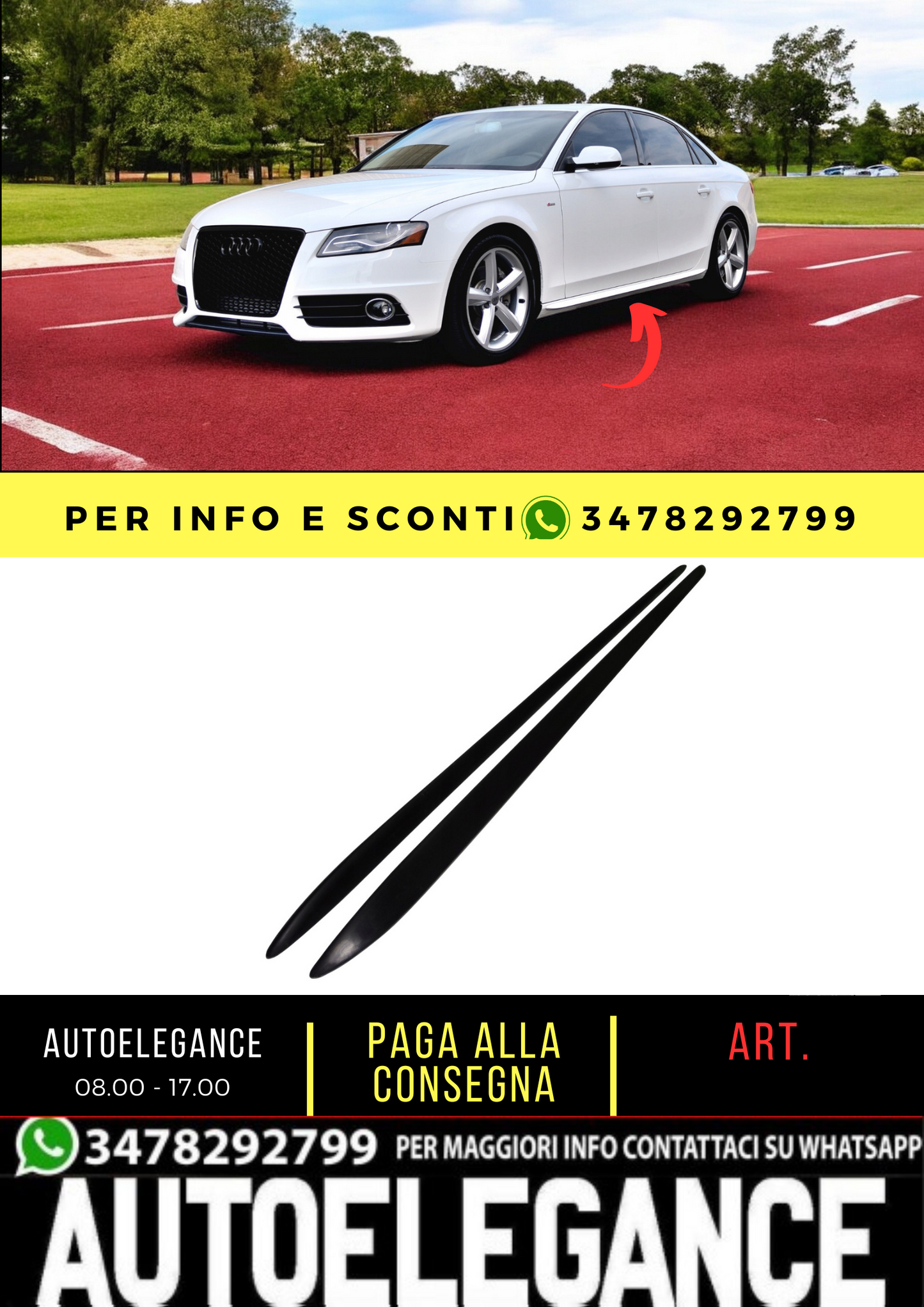 💕SKIRT SUITABLE FOR AUDI A4 S4 B8 SEDAN 2008-2012 💕