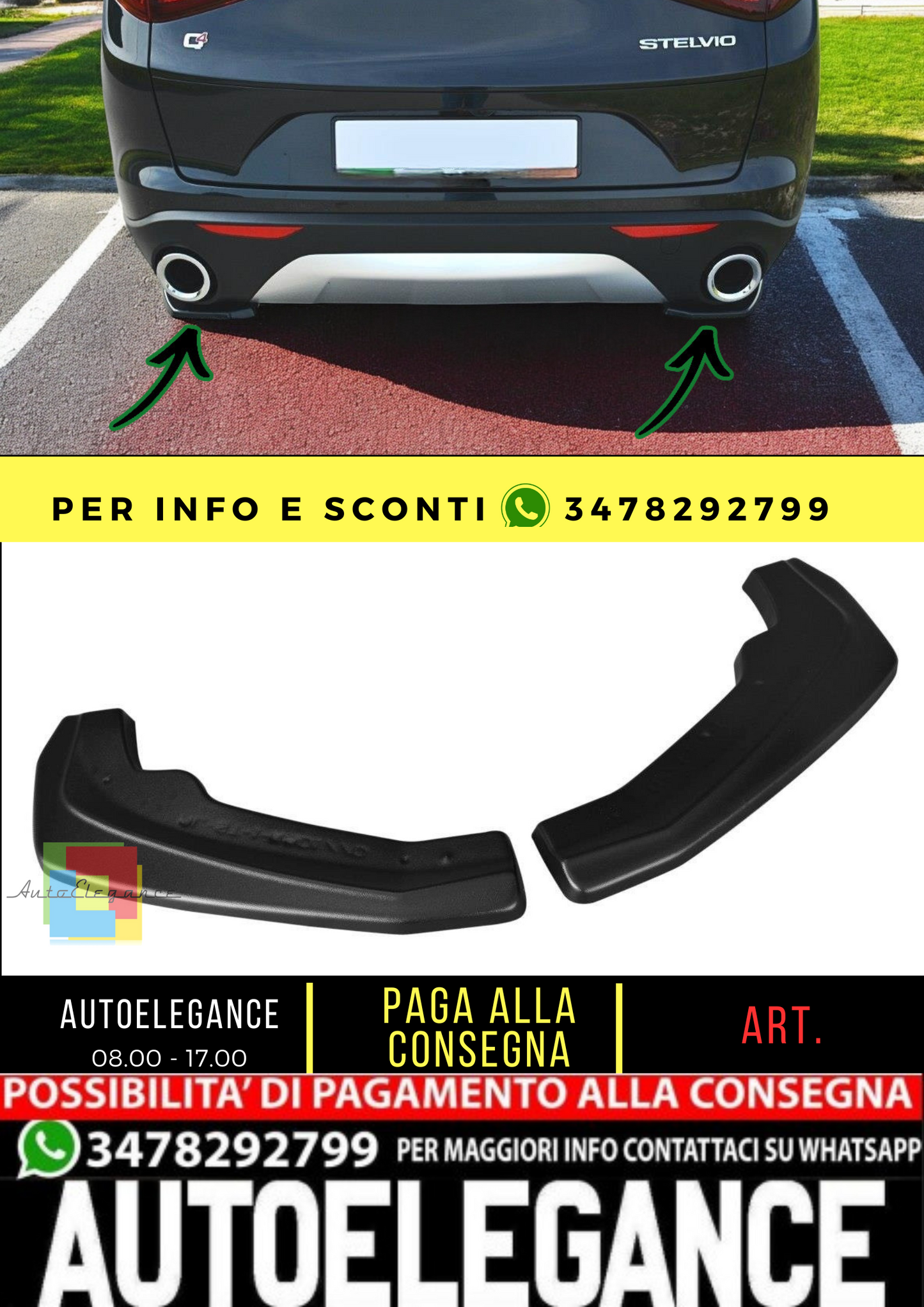 🔥SPLITTER LATERALI POSTERIORI Alfa Romeo Stelvio🔥