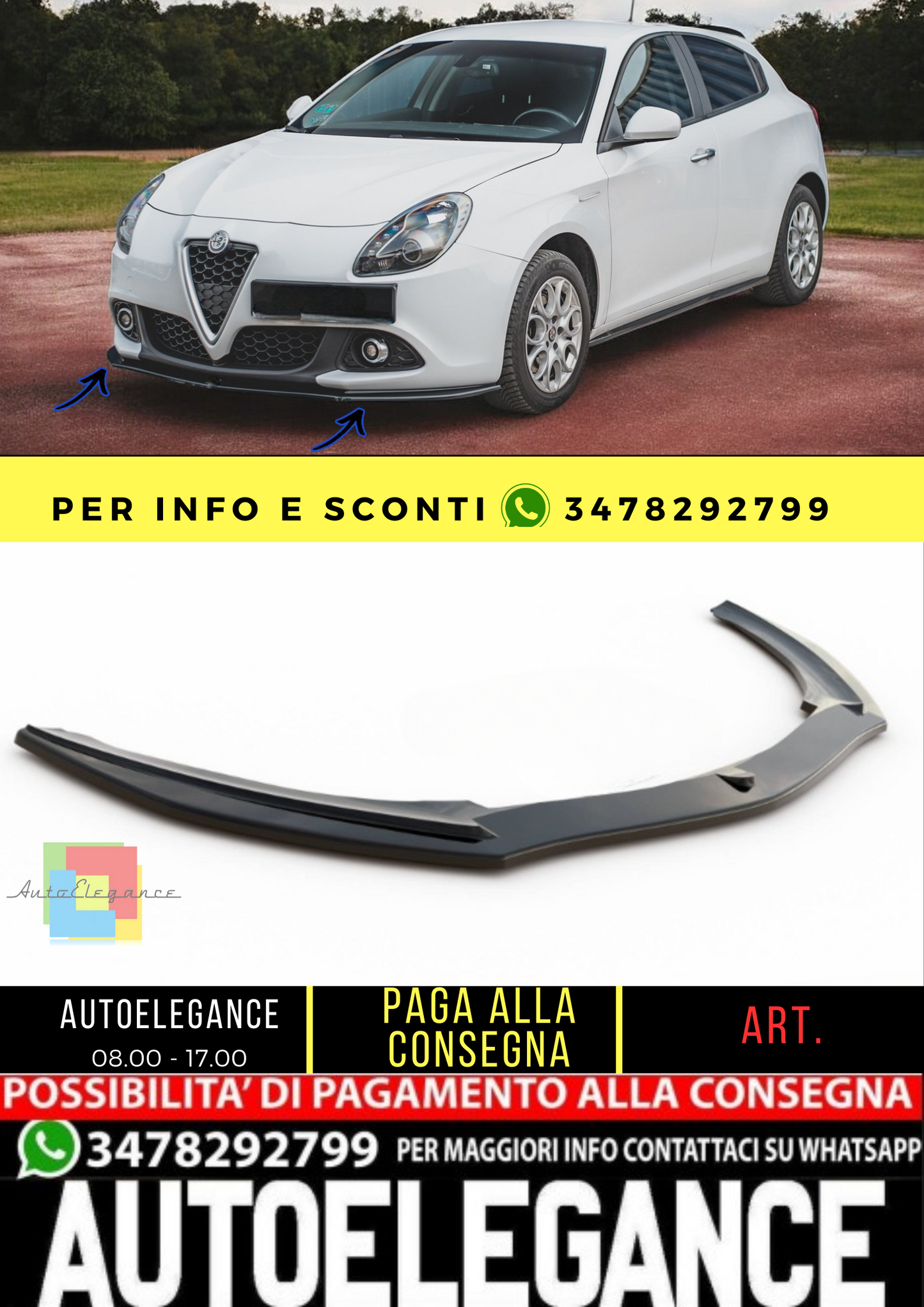 🔥Splitter anteriore V.2 Alfa Romeo Giulietta🔥