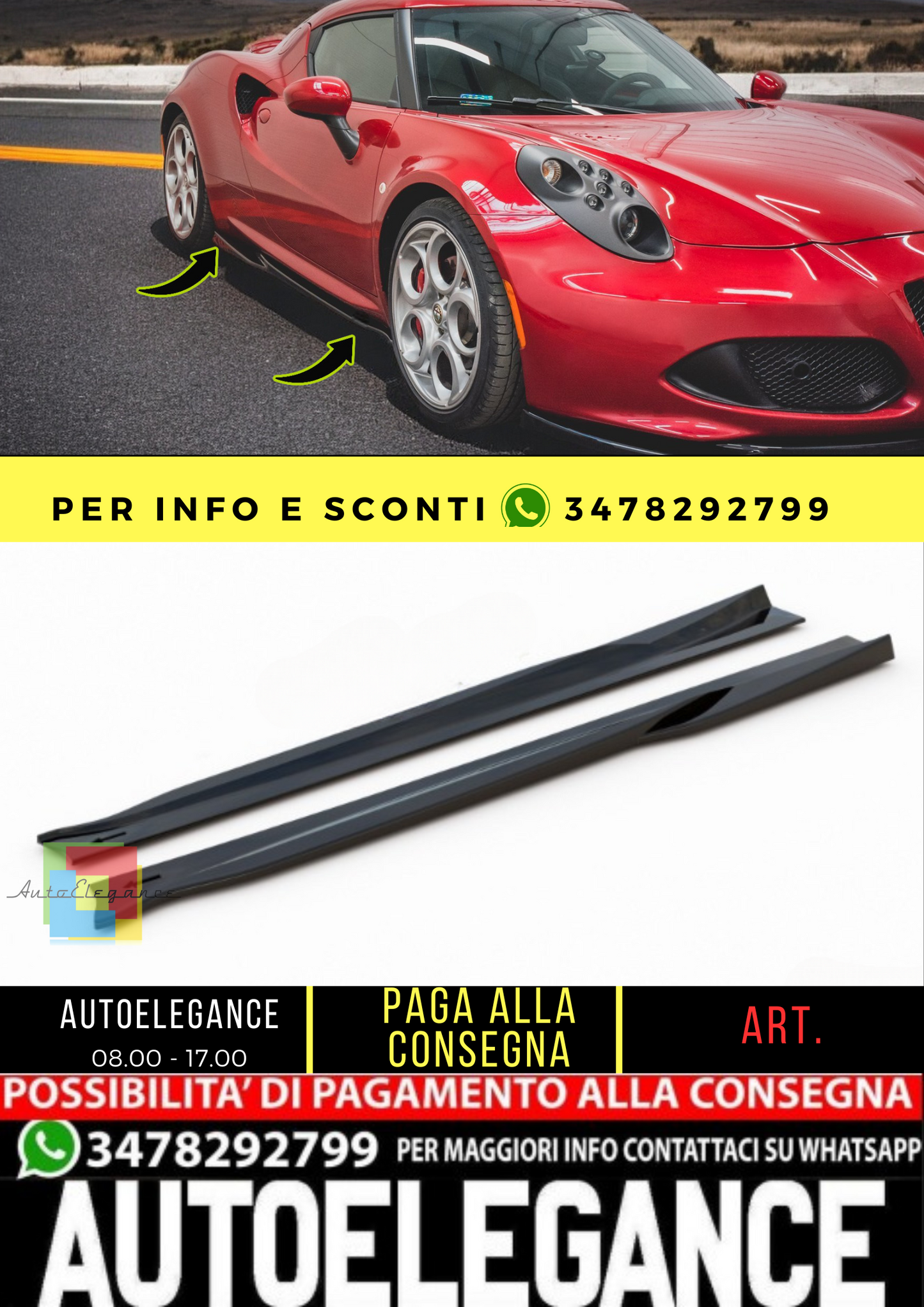 🔥Minigonne Laterali Diffusori Alfa Romeo 4C🔥
