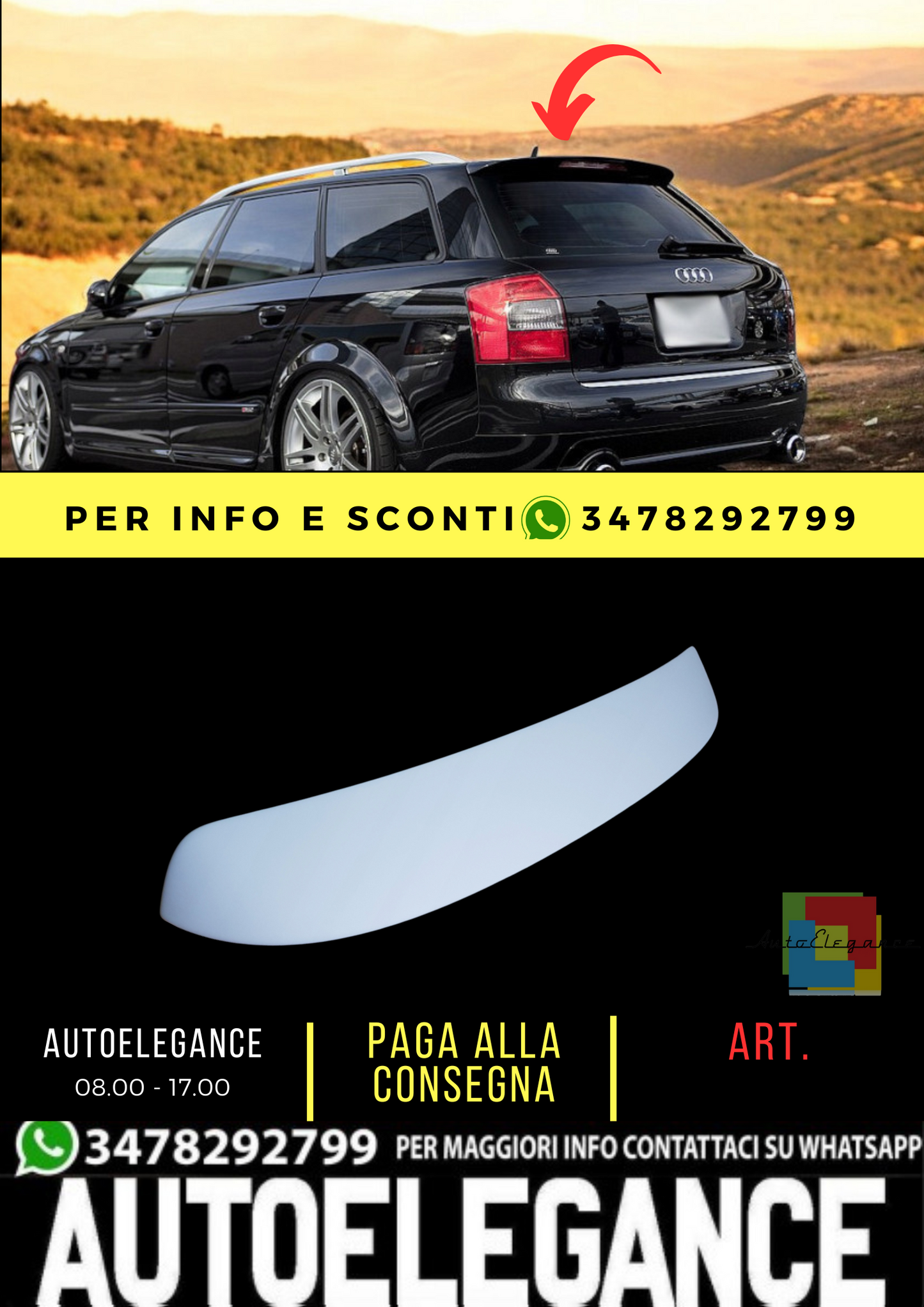💕SPOILER SUITABLE FOR AUDI A4 S4 B6 AVANT S-LINE 💕