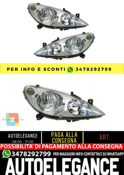 🔥Set fari per Peugeot 307 2000-2005 H1 H7 alogeno LWR V-System🔥