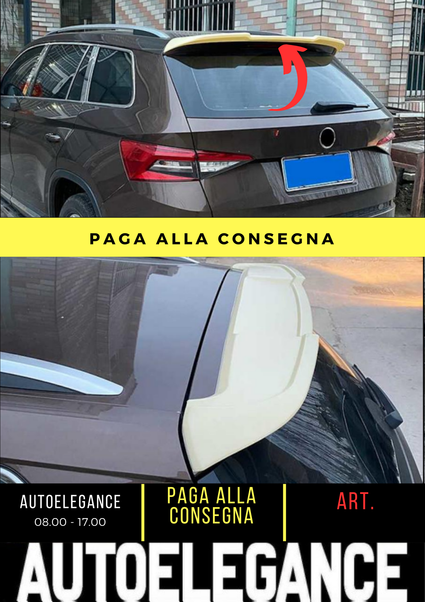 💕 REAR SPOILER SUITABLE FOR SKODA KODIAQ GLOSSY BLACK 💕