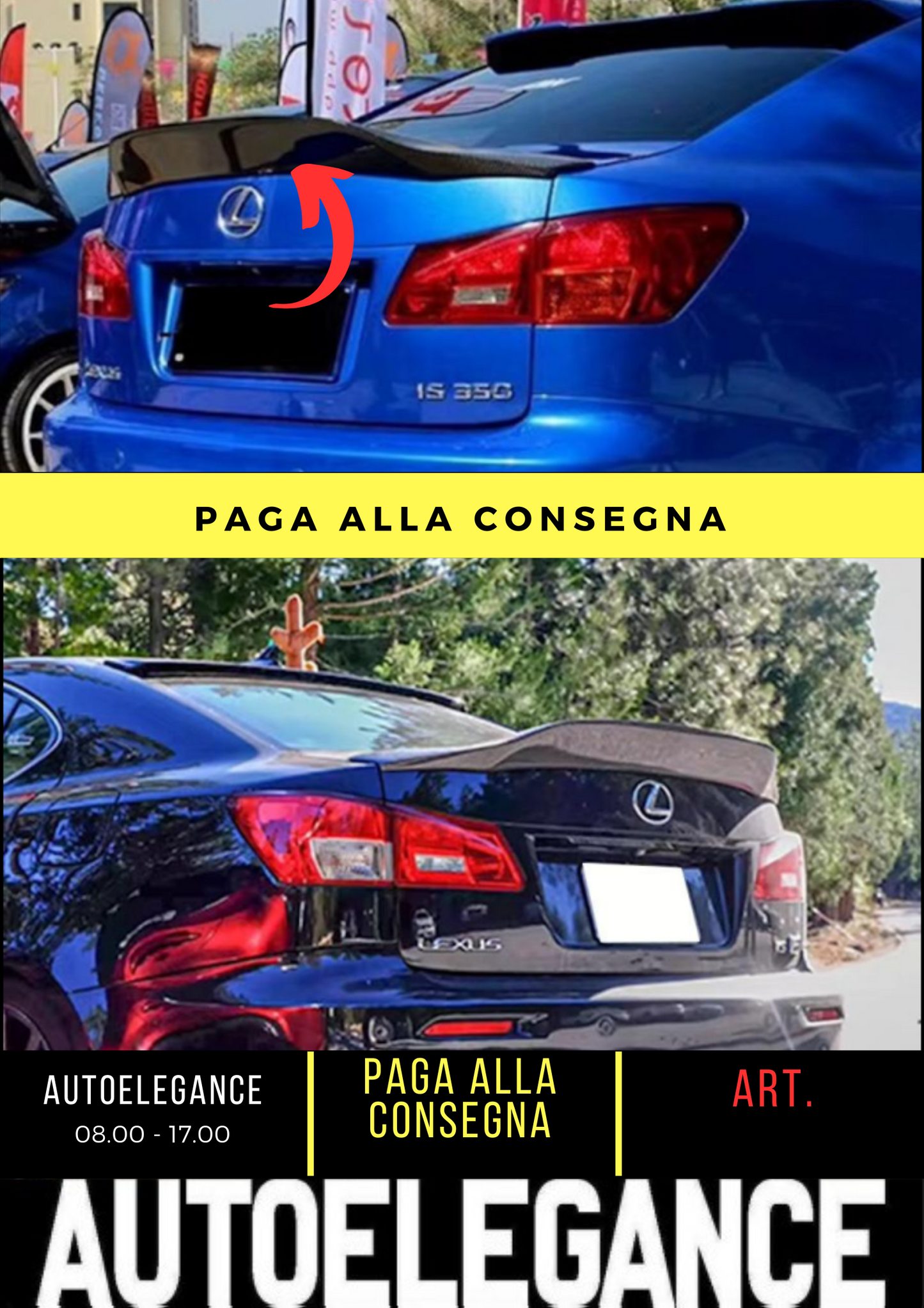 💕 REAR SPOILER SUITABLE FOR LEXUS IS II GLOSSY BLACK 💕