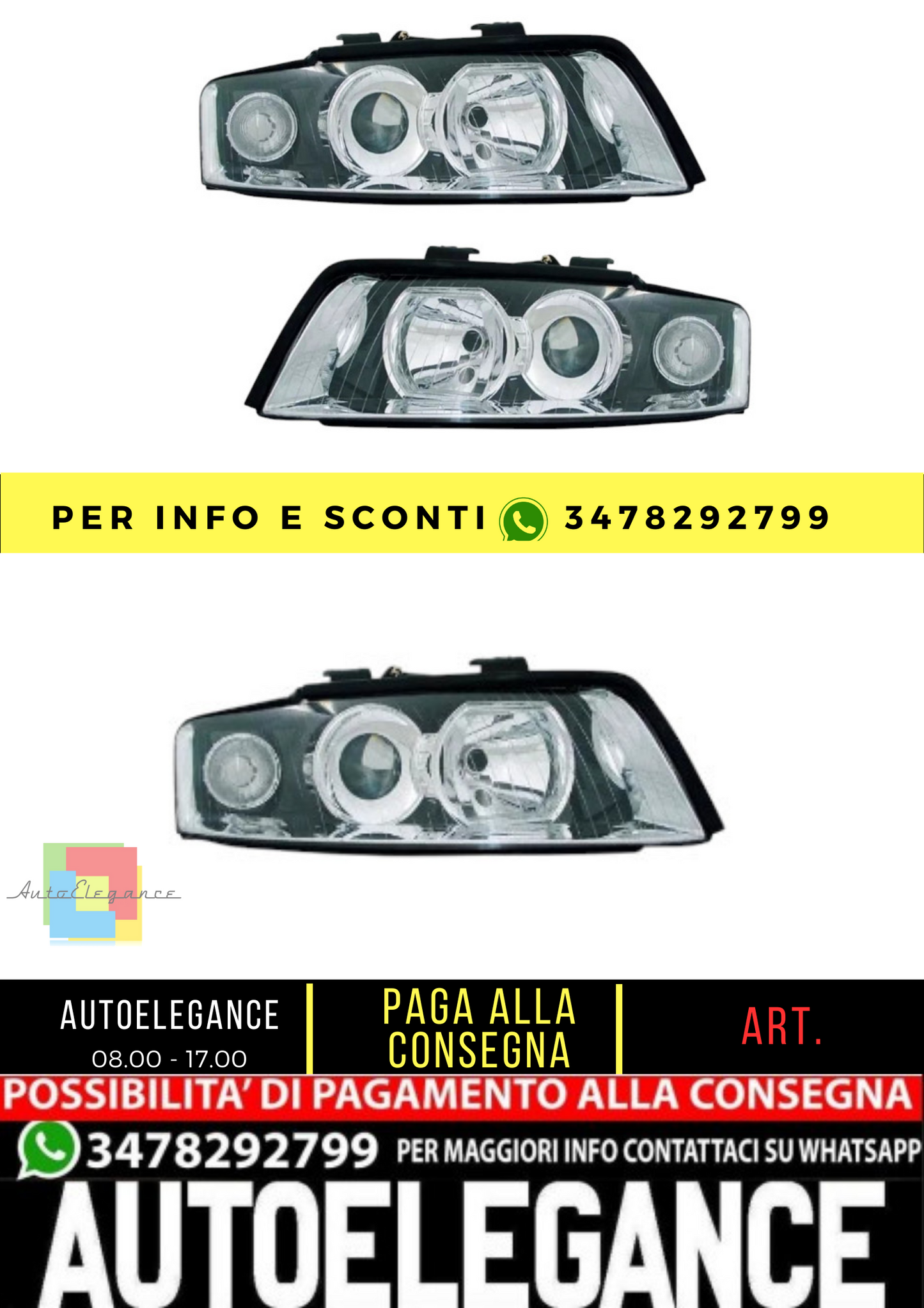 🔥Set fari per Audi A4 8E 2000-2004 H7 🔥