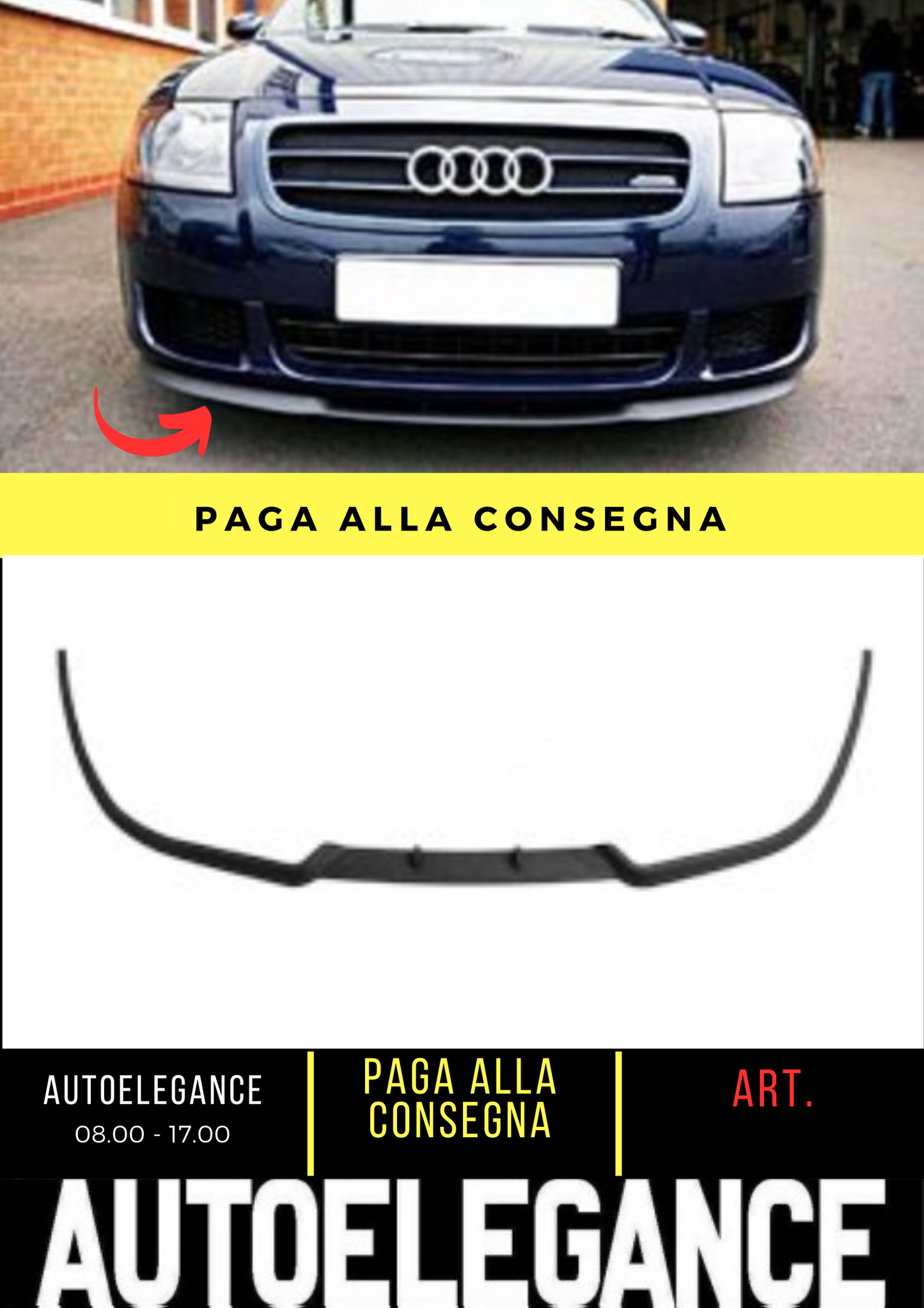 💕SPLITTER ANTERIORE ADATTO PER AUDI TT MK1 8N💕