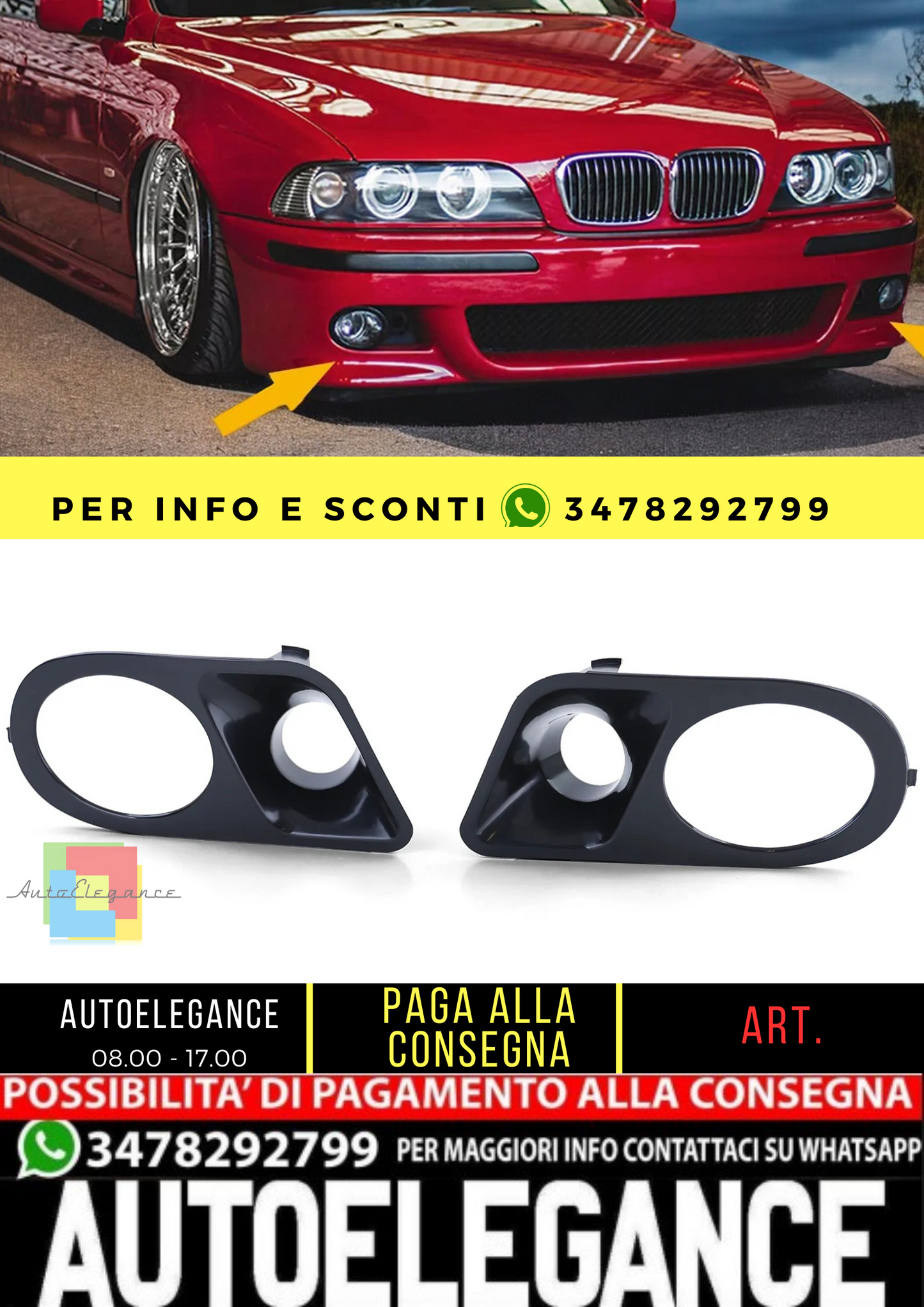 🔥Coperchi fendinebbia con presa d'aria per paraurti BMW E39 M5🔥