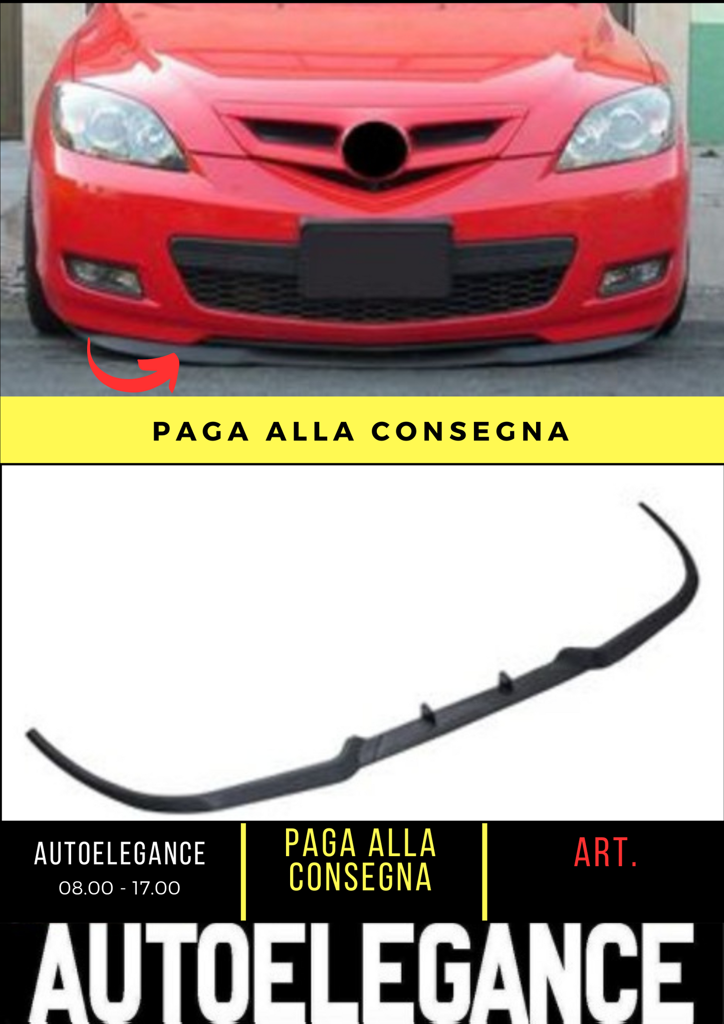 💕SPLITTER ANTERIORE ADATTO PER MAZDA 3💕