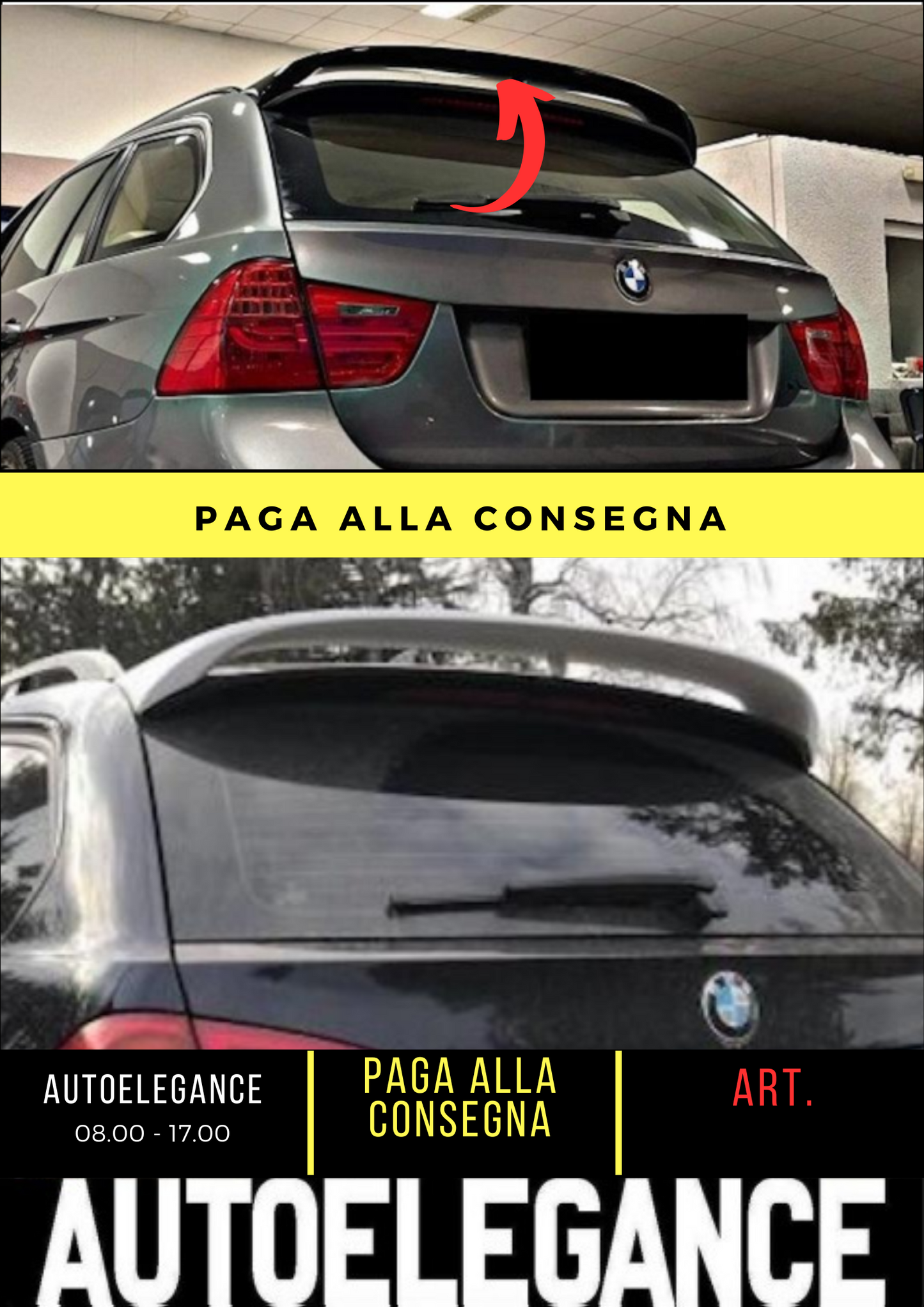 💕 SPOILER POSTERIORE ADATTO PER BMW 3 E91 NERO 💕