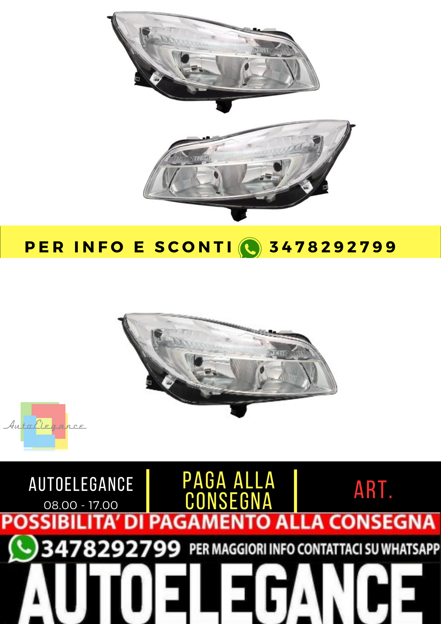 🔥Set fari per Opel Insignia A 2008-2013 alogeno H1 H7 servomotore LWR🔥