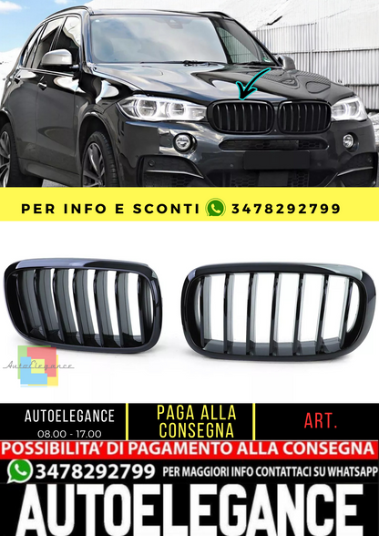 🔥Griglia del radiatore sportiva performance nera lucida per BMW X5 F15 X6 F16 13-19🔥