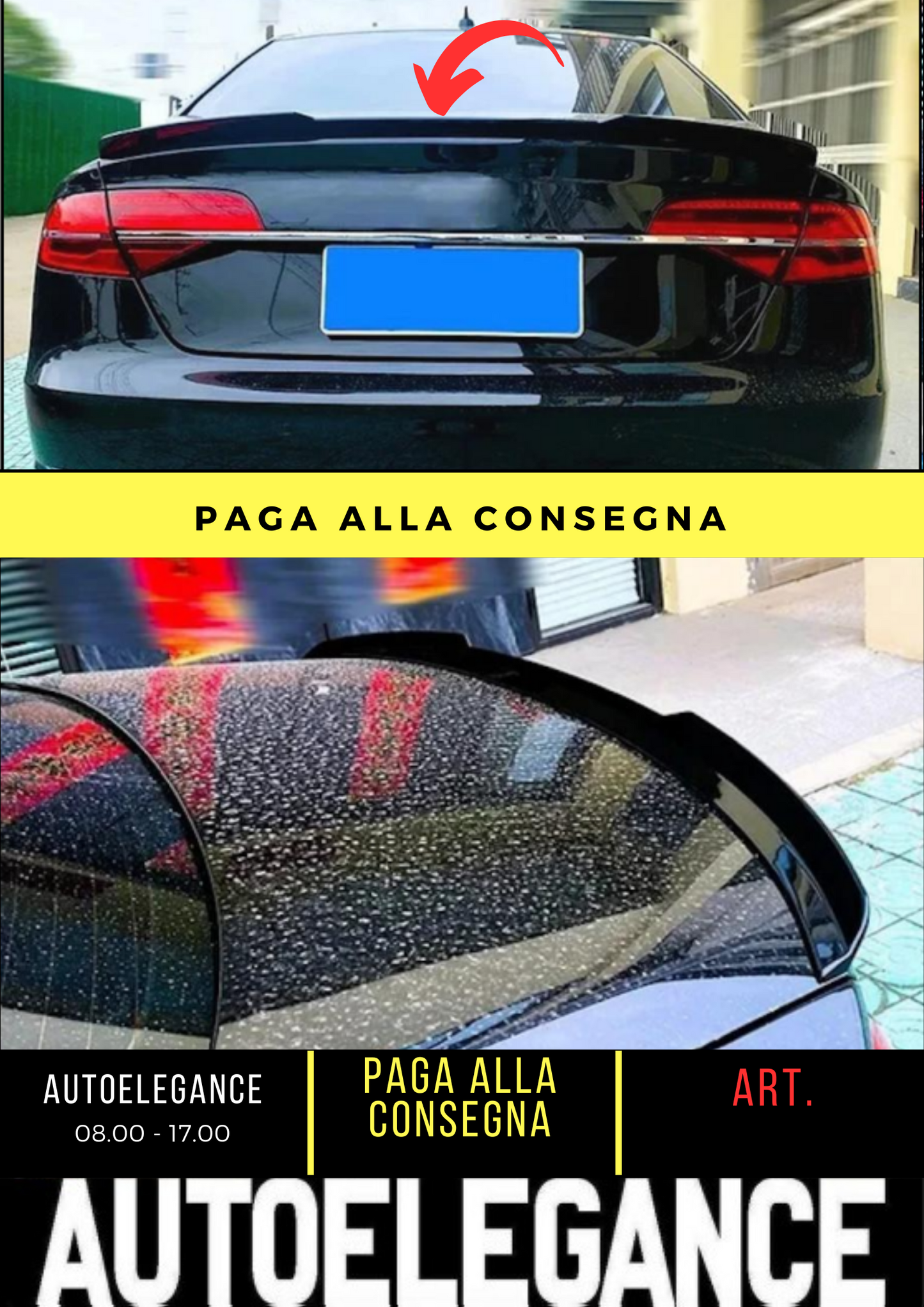 💕 REAR SPOILER SUITABLE FOR AUDI A8 D4 BLACK 💕