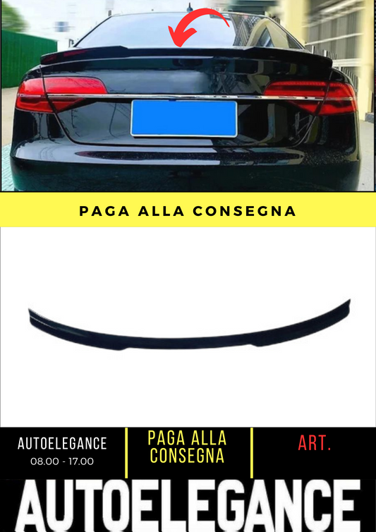 💕 REAR SPOILER SUITABLE FOR AUDI A8 D4 GLOSSY BLACK 💕