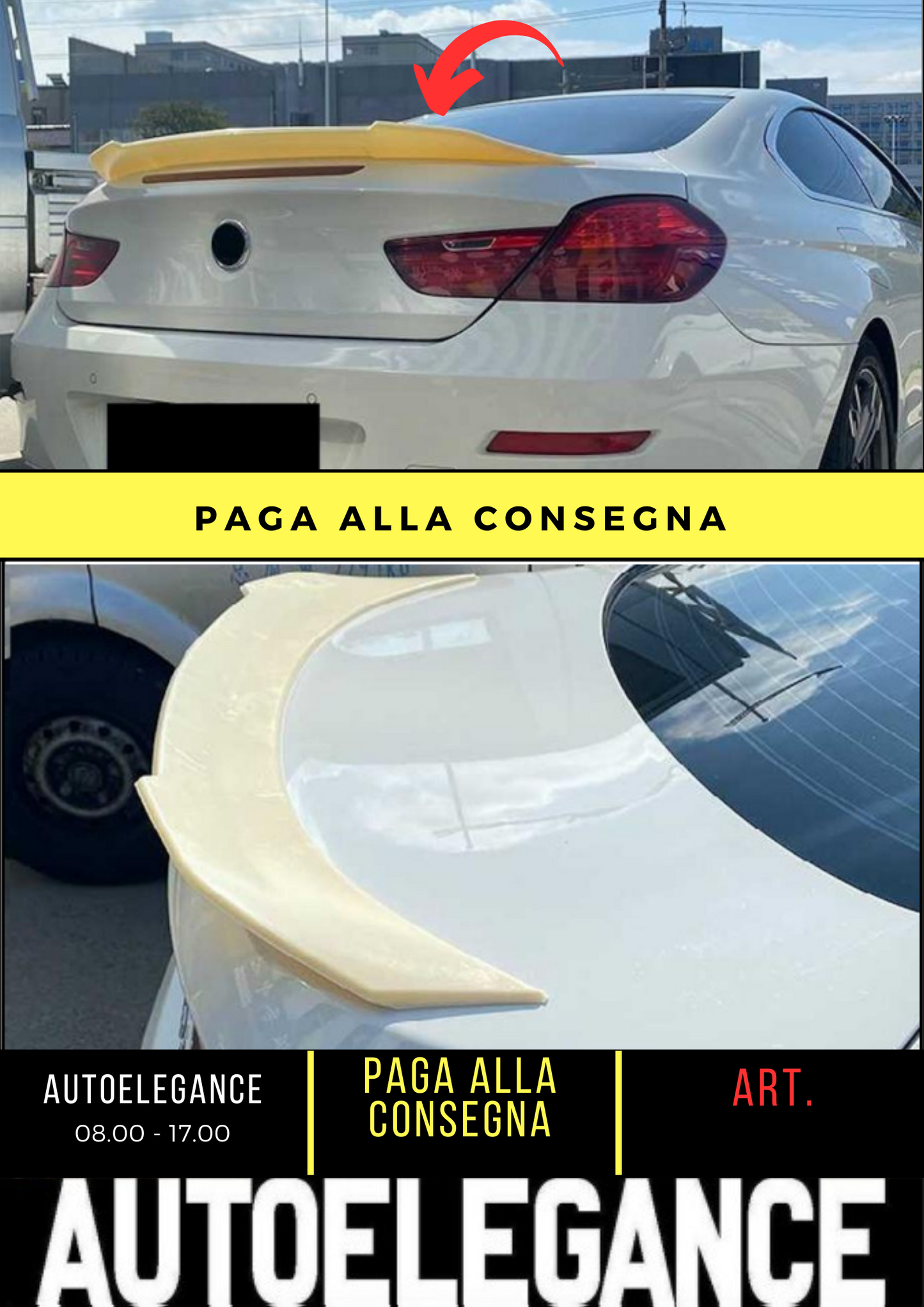 💕 SPOILER POSTERIORE ADATTO PER BMW 6 F13 COUPE NERO LUCIDO 💕