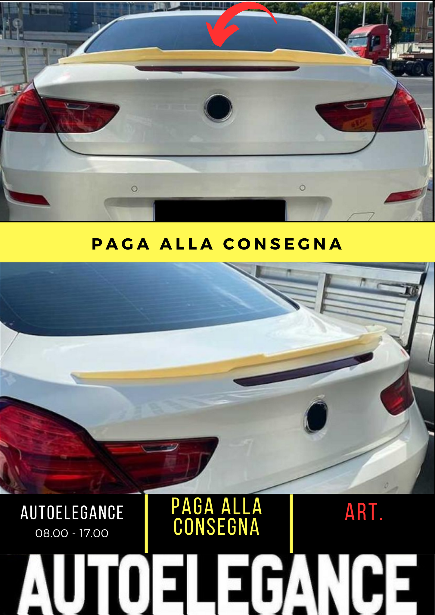 💕 REAR SPOILER SUITABLE FOR BMW 6 F13 COUPE GLOSS BLACK 💕