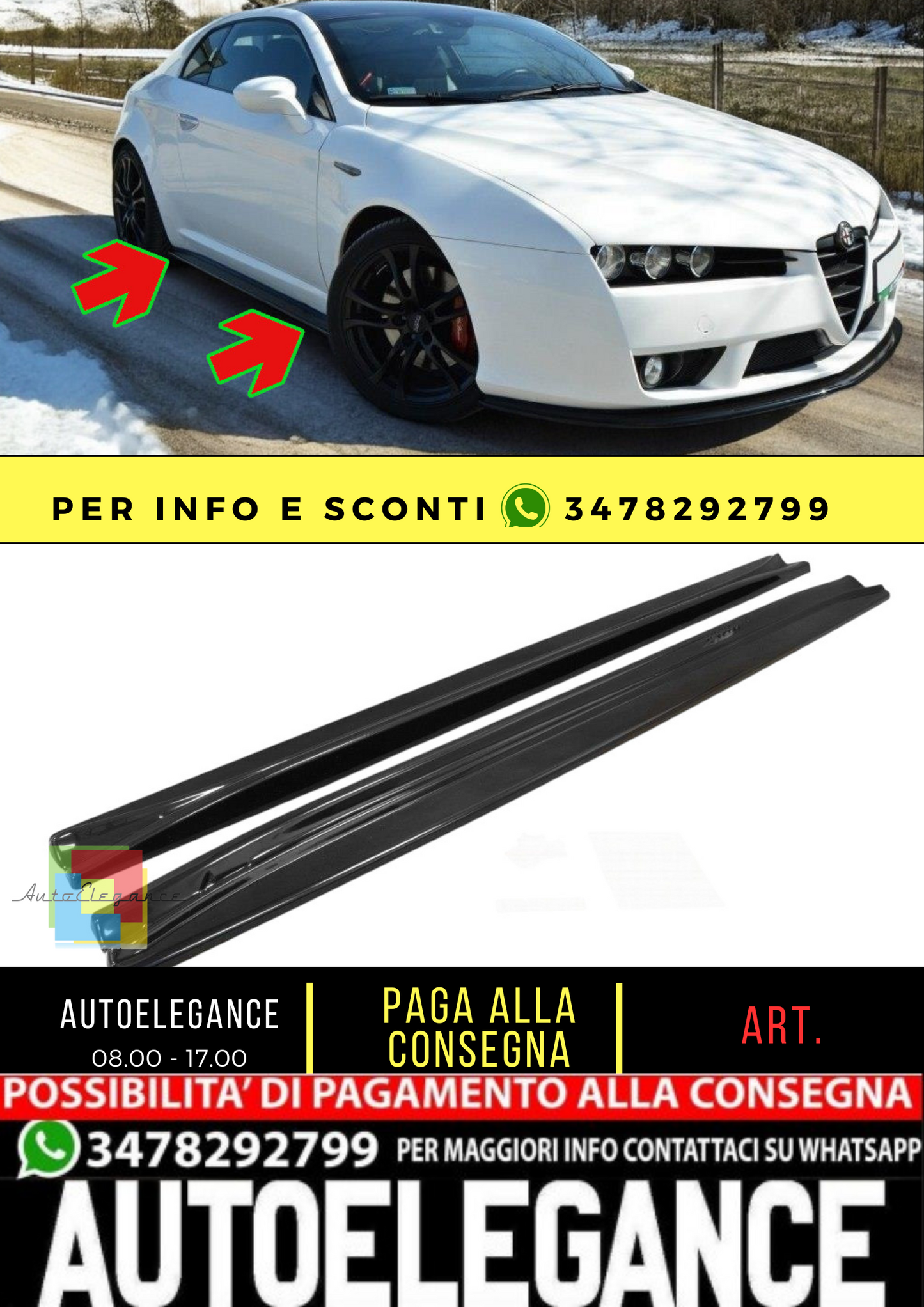 ✨MINIGONNE LATERALI DIFFUSORI Alfa Romeo Brera✨