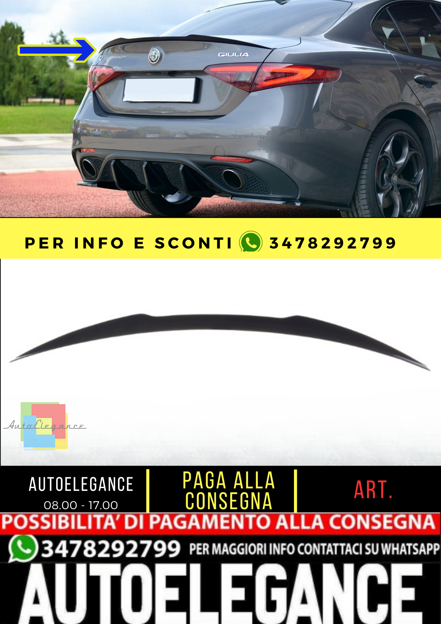 😊Tappo Spoiler Alfa Romeo Giulia😊