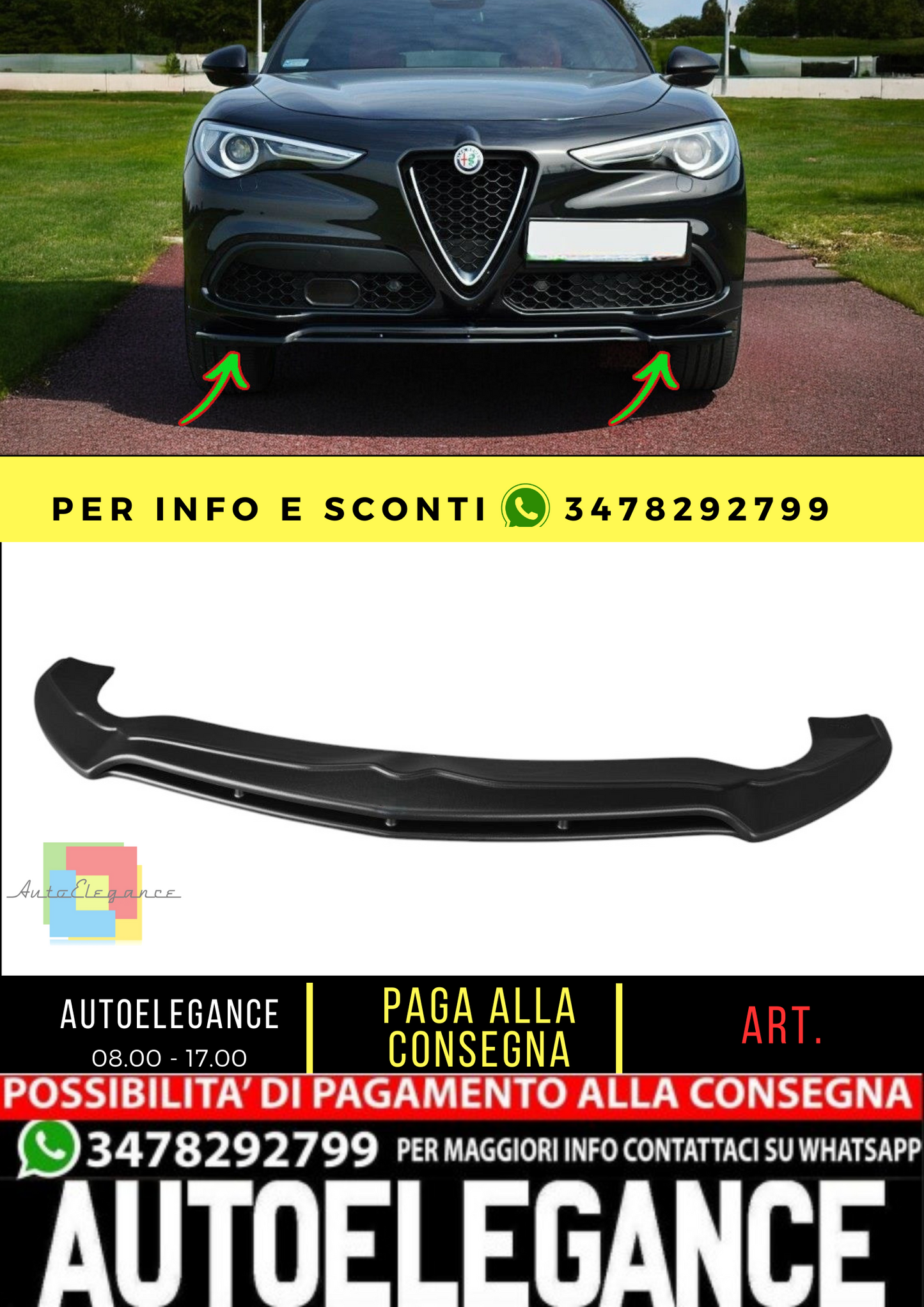 🔥SPLITTER ANTERIORE V.2 Alfa Romeo Stelvio🔥