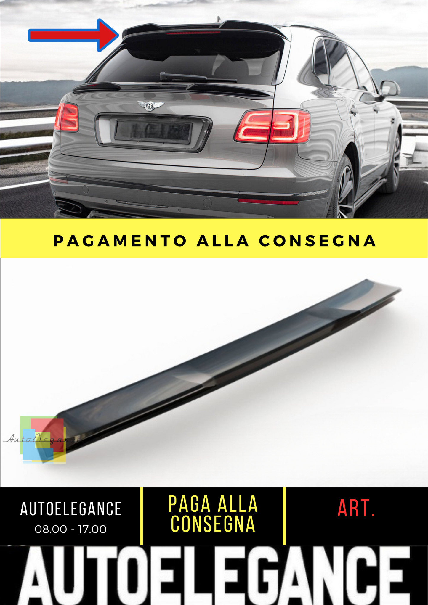 ✨Tappo Spoiler Superiore 3D Bentley Bentayga Mk1✨
