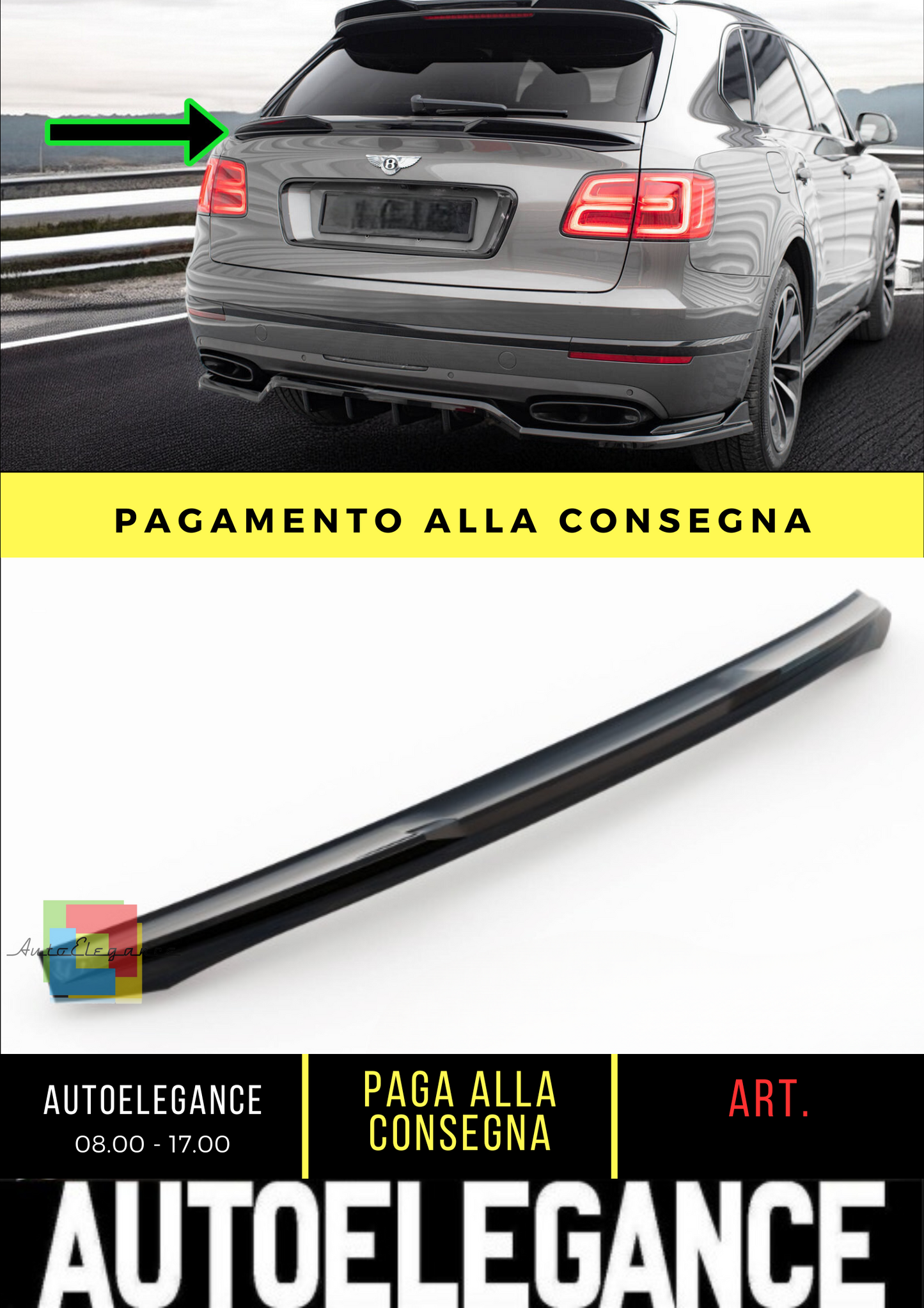 ✨Tappo Spoiler Inferiore 3D Bentley Bentayga Mk1✨