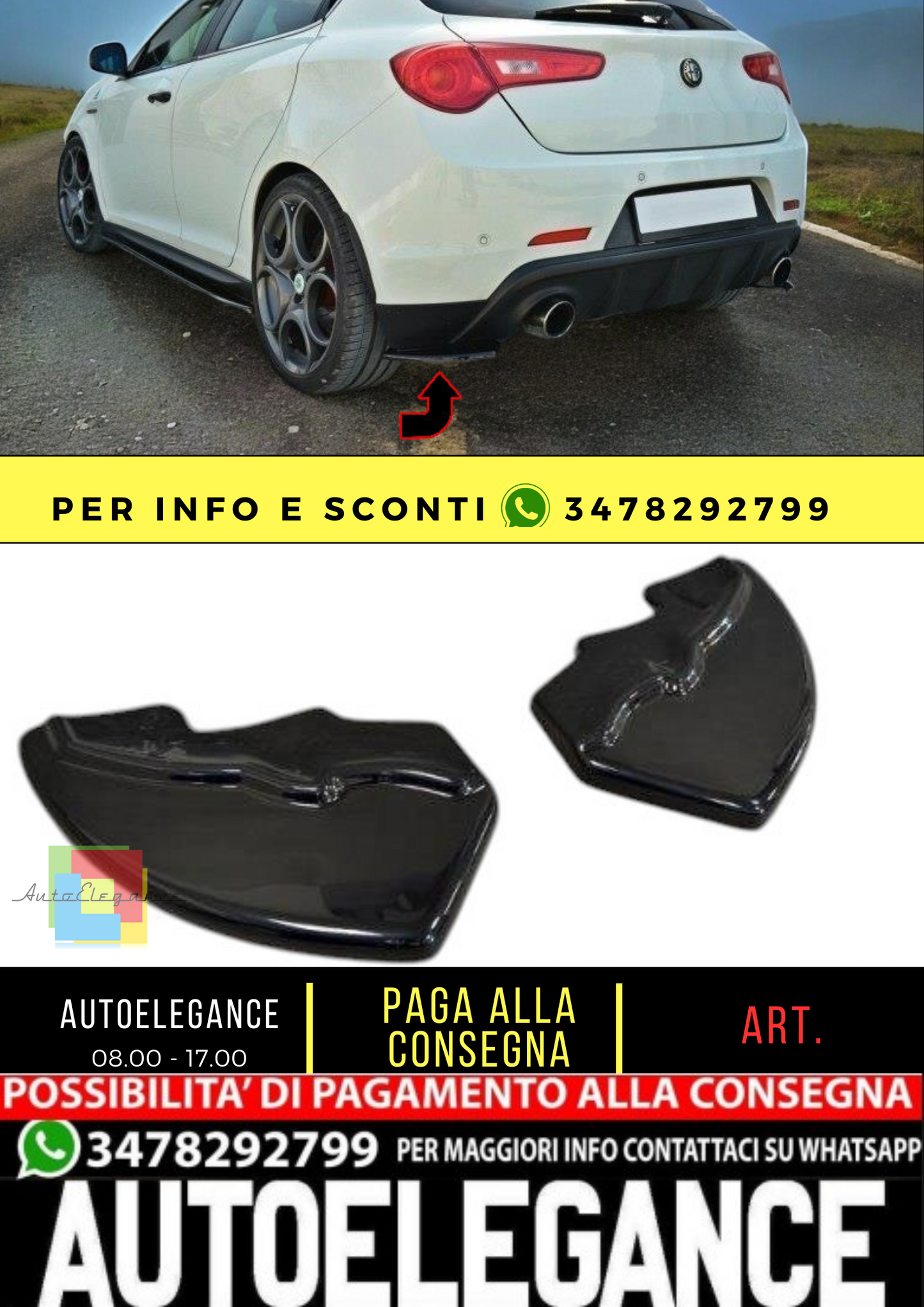 ✨SPLITTER LATERALI POSTERIORI Alfa Romeo Giulietta Zender✨