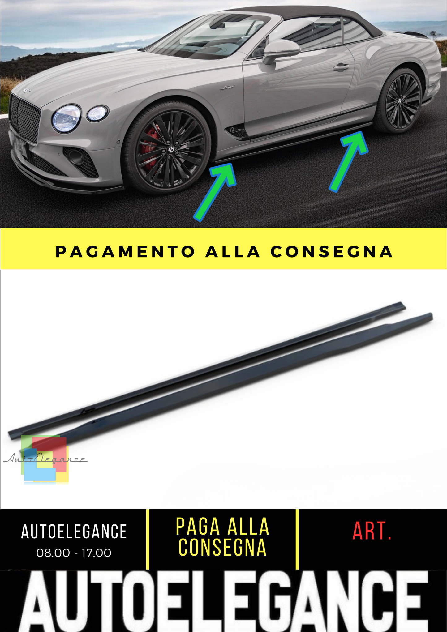 ✨Minigonne Laterali Diffusori Bentley Continental GT Mk3✨