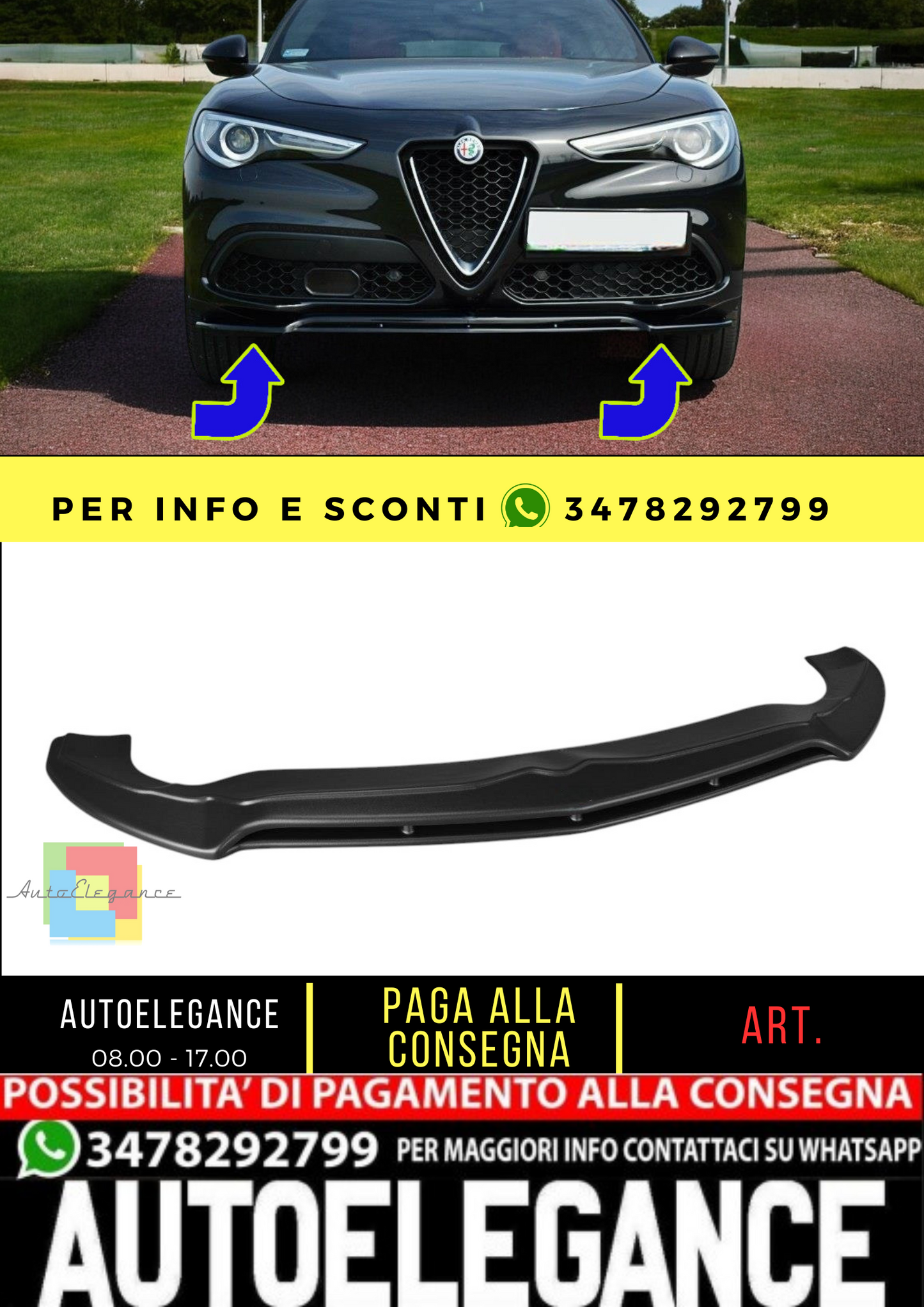 🔥SPLITTER ANTERIORE V.1 Alfa Romeo Stelvio🔥