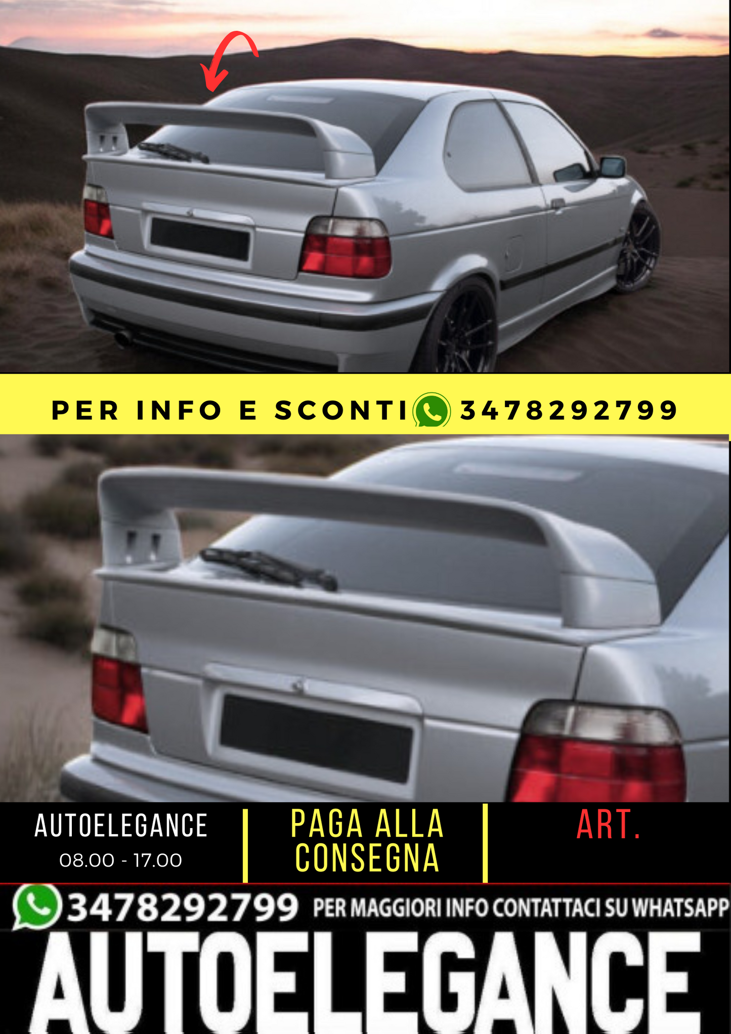 💕 SPOILER BAGAGLIAIO COMPATTO ADATTO PER BMW E36 💕