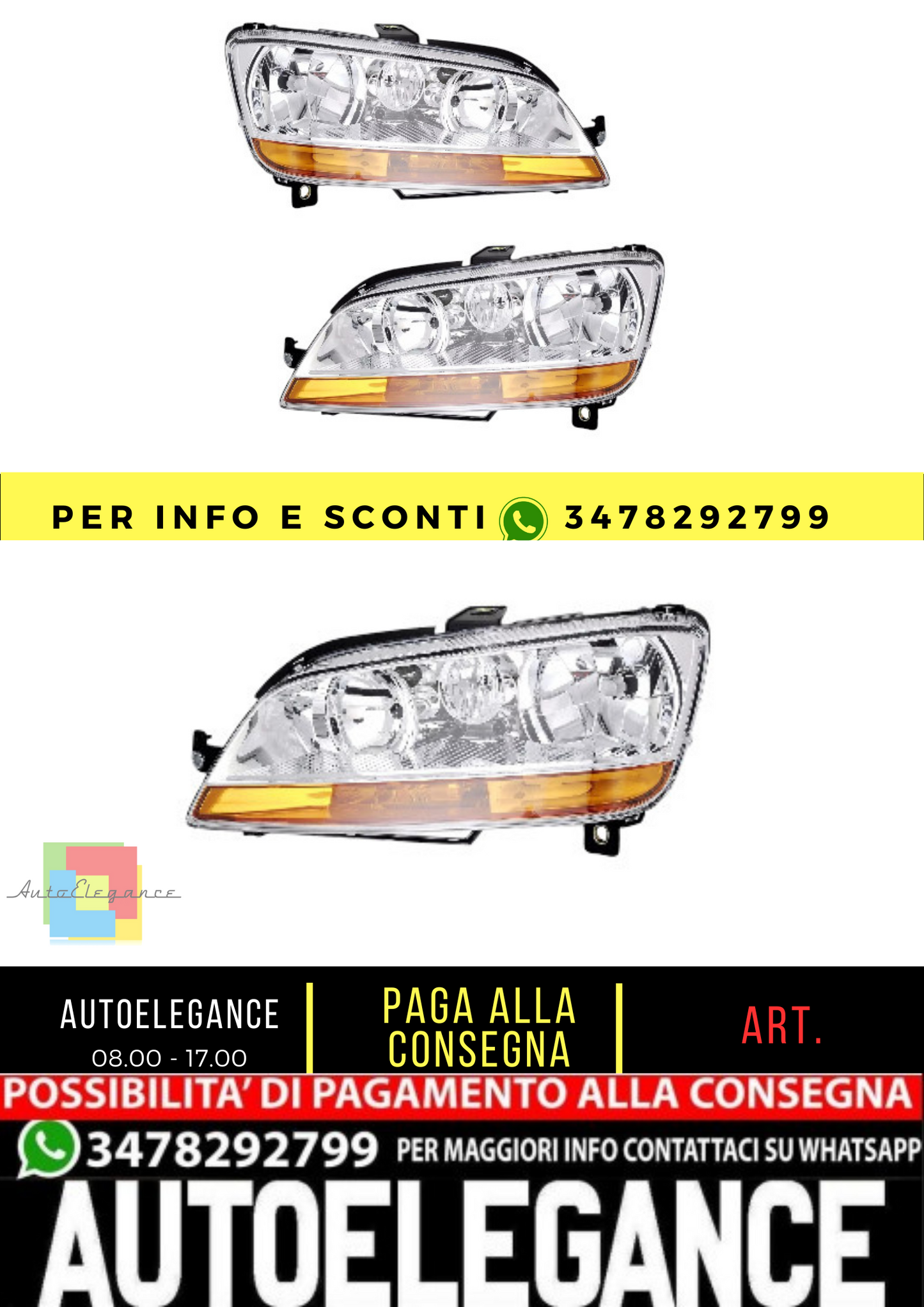 🔥Fiat Idea Multipla headlight kit with yellow halogen NSW indicators H1H7🔥