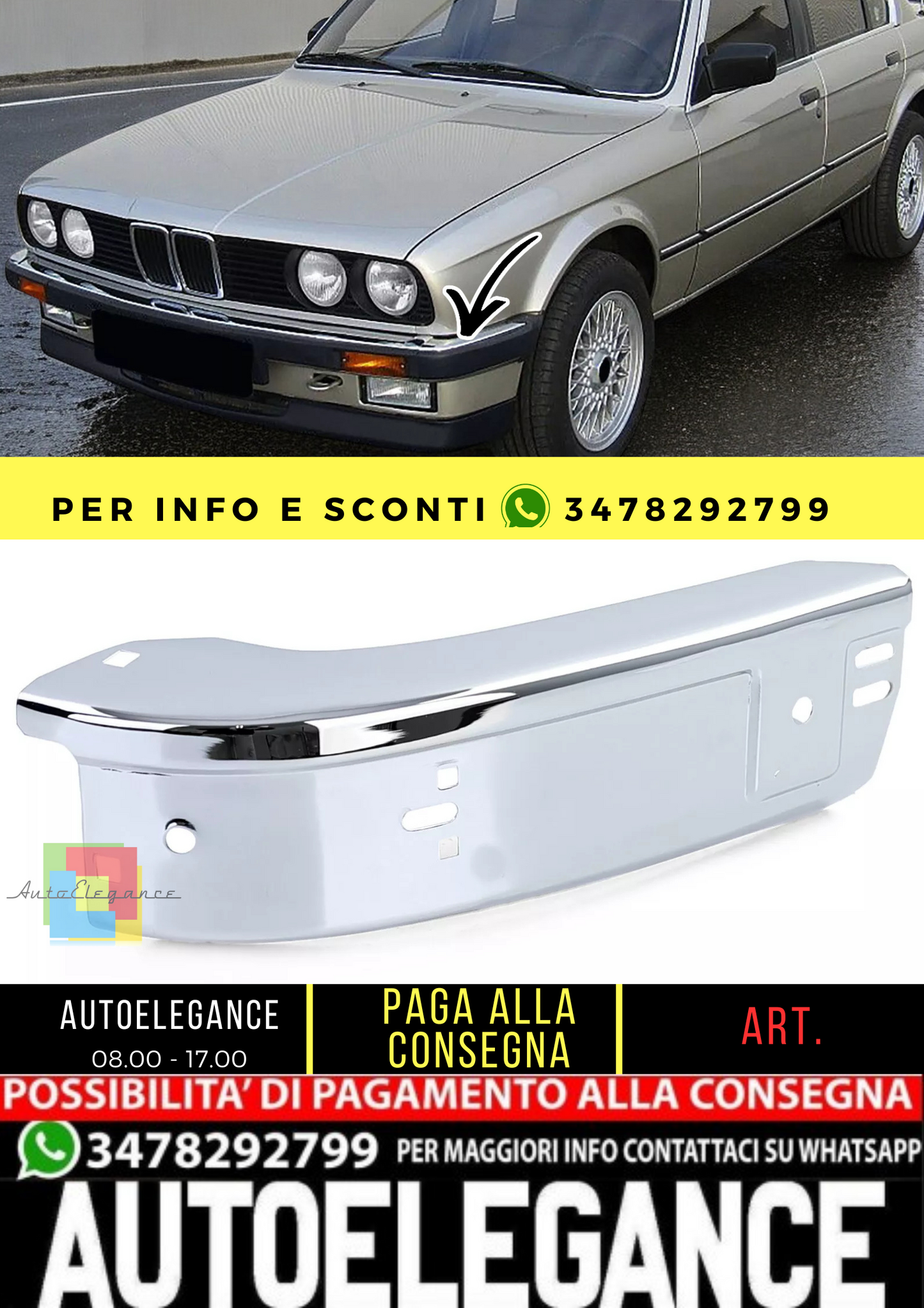 🔥Angolo cromato sinistro del paraurti anteriore per BMW Serie 3 E30 82-87🔥