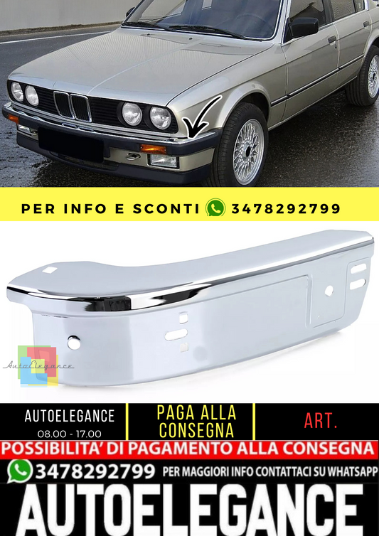 🔥Left Front Bumper Chrome Corner For BMW 3 Series E30 82-87🔥