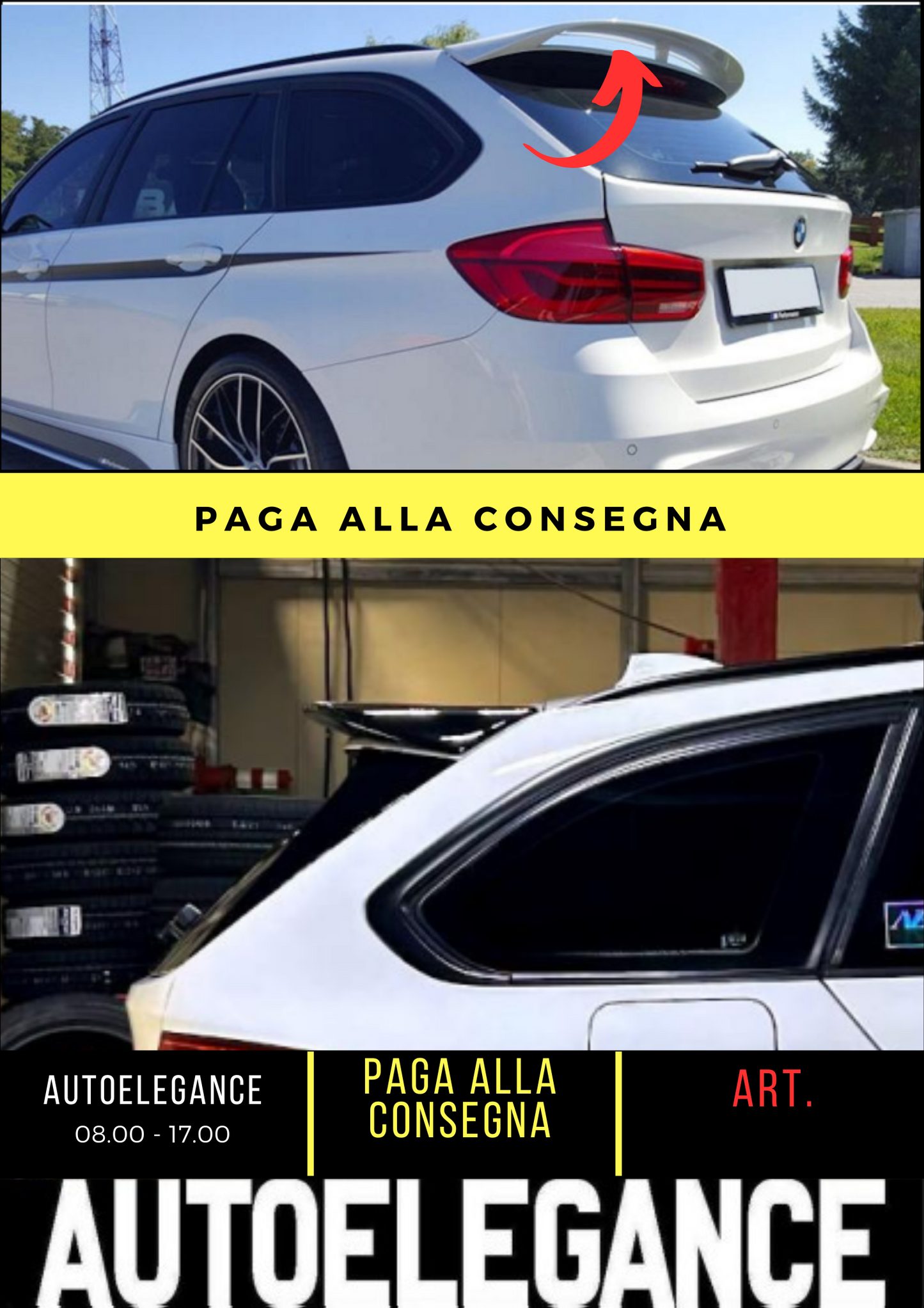 💕 SPOILER POSTERIORE ADATTO PER BMW 3 F31 NERO LUCIDO 💕