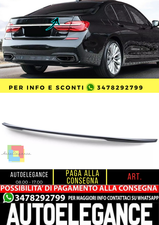 🔥Sport spoiler posteriore nero lucido con ABE per BMW Serie 7 G11 G12 14-17🔥