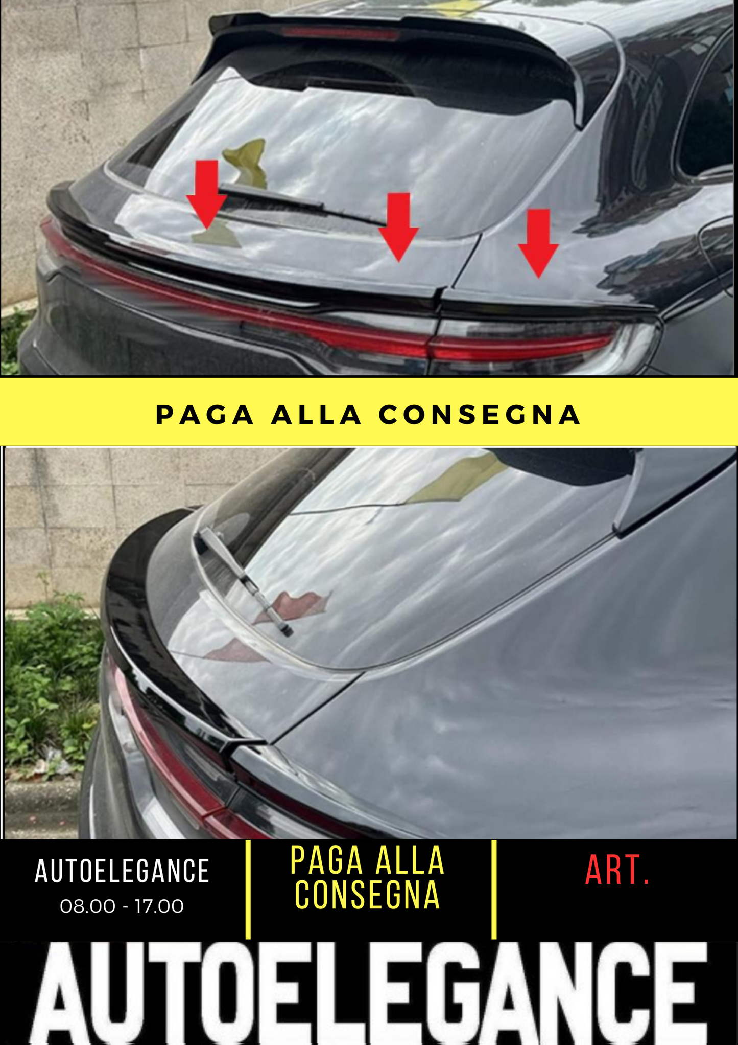 💕 SPOILER POSTERIORE ADATTO PER PORSCHE MACAN NERO LUCIDO 💕