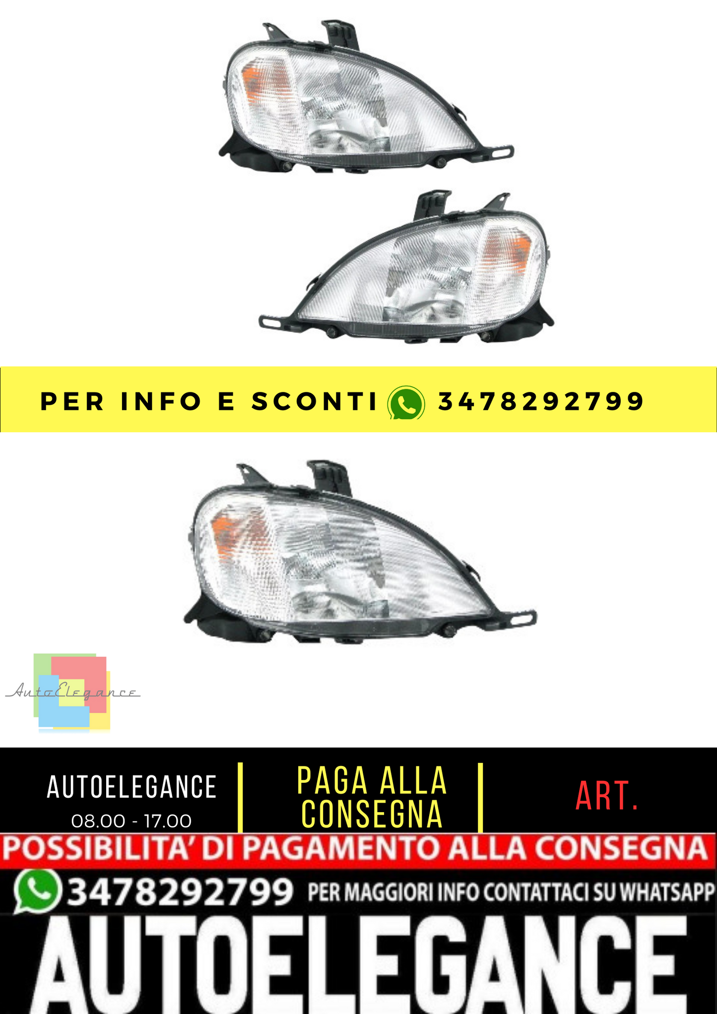 🔥Headlights set for Mercedes M-Class W163 1998-01 LWR halogen lens🔥