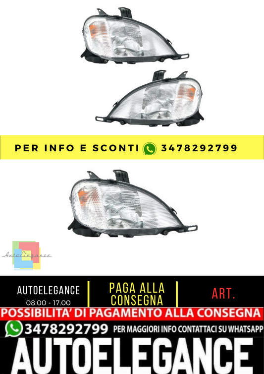 🔥Headlights set for Mercedes M-Class W163 1998-01 LWR halogen lens🔥