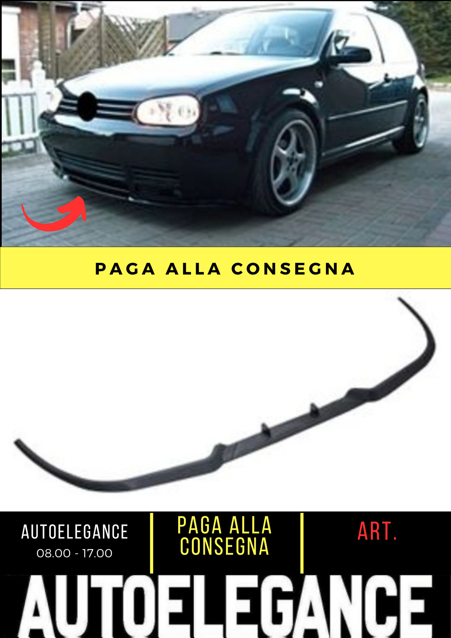 💕SPLITTER ANTERIORE ADATTO PER VW GOLF MK4 💕
