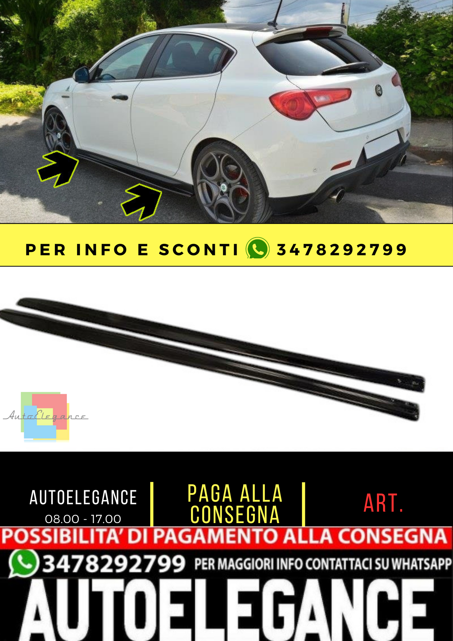✨MINIGONNE LATERALI DIFFUSORI V.1 Alfa Romeo Giulietta✨