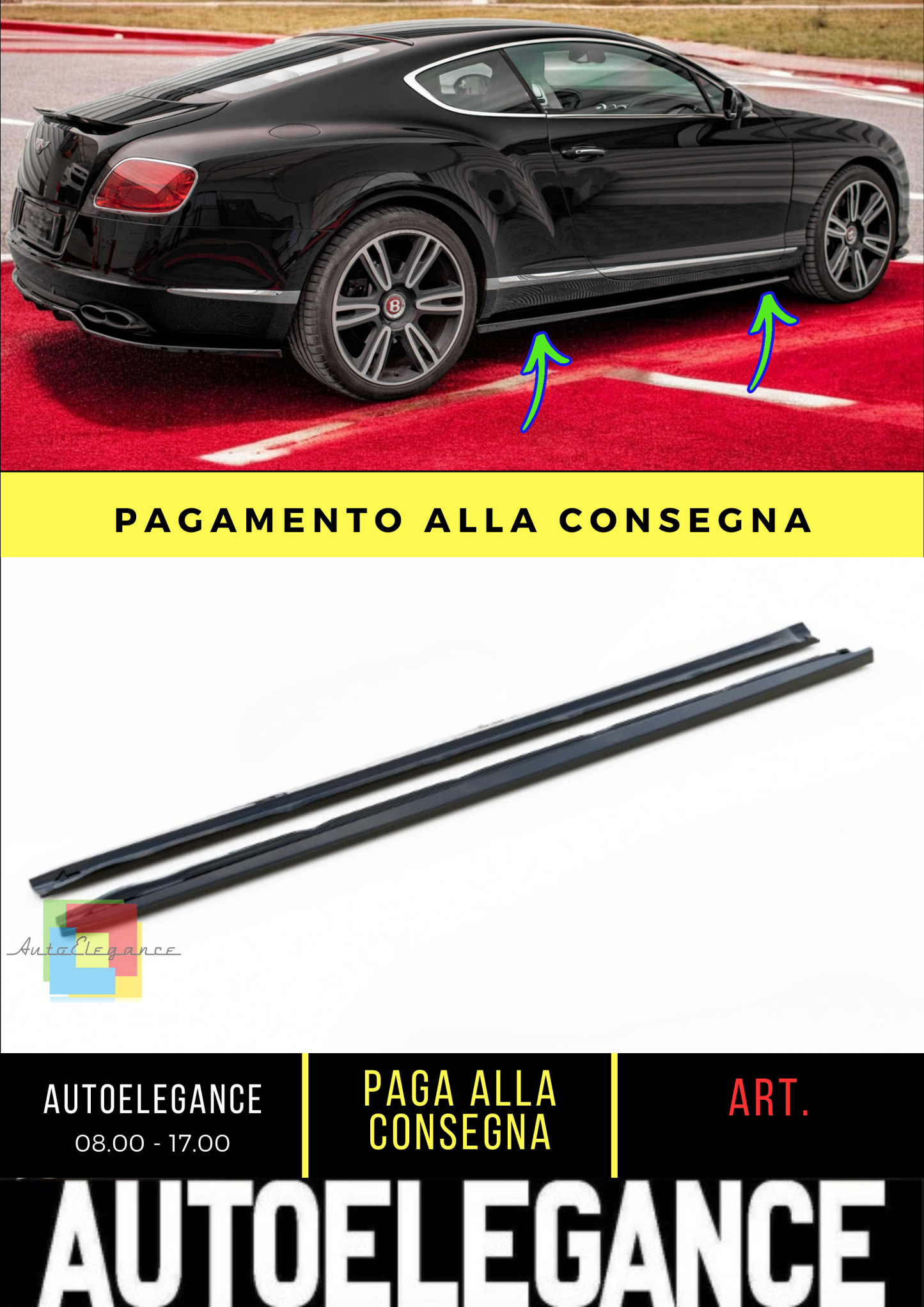 ✨Minigonne Laterali Diffusori Bentley Continental GT V8 S Mk2✨