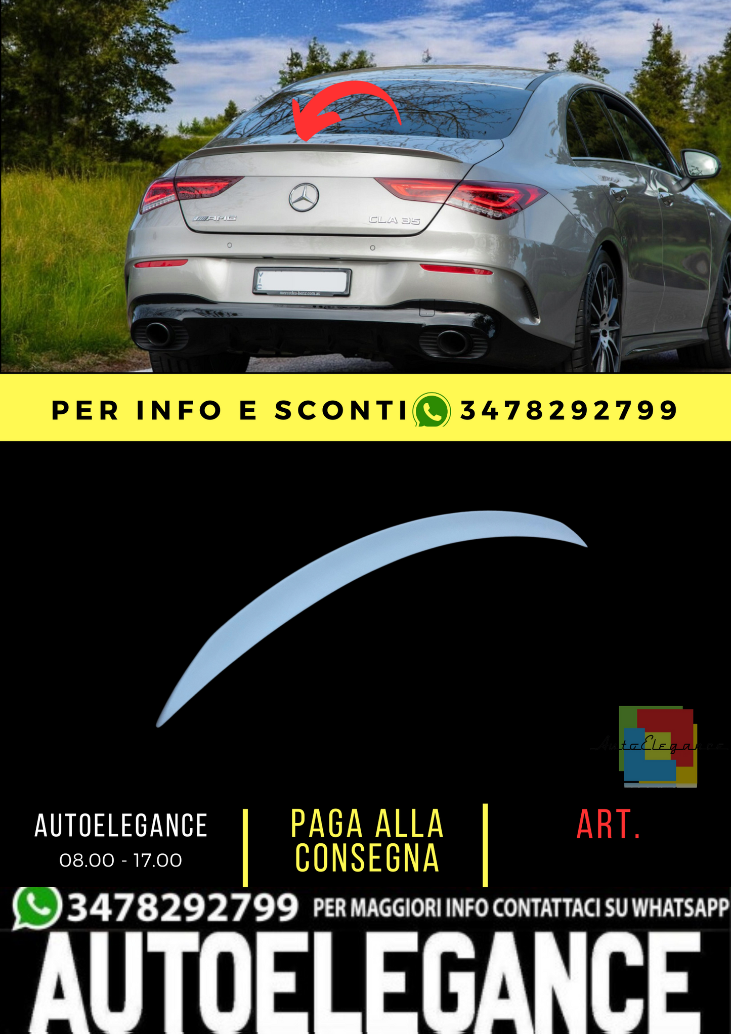 💕SPOILER SUITABLE FOR MERCEDES CLA C118 AMG 💕