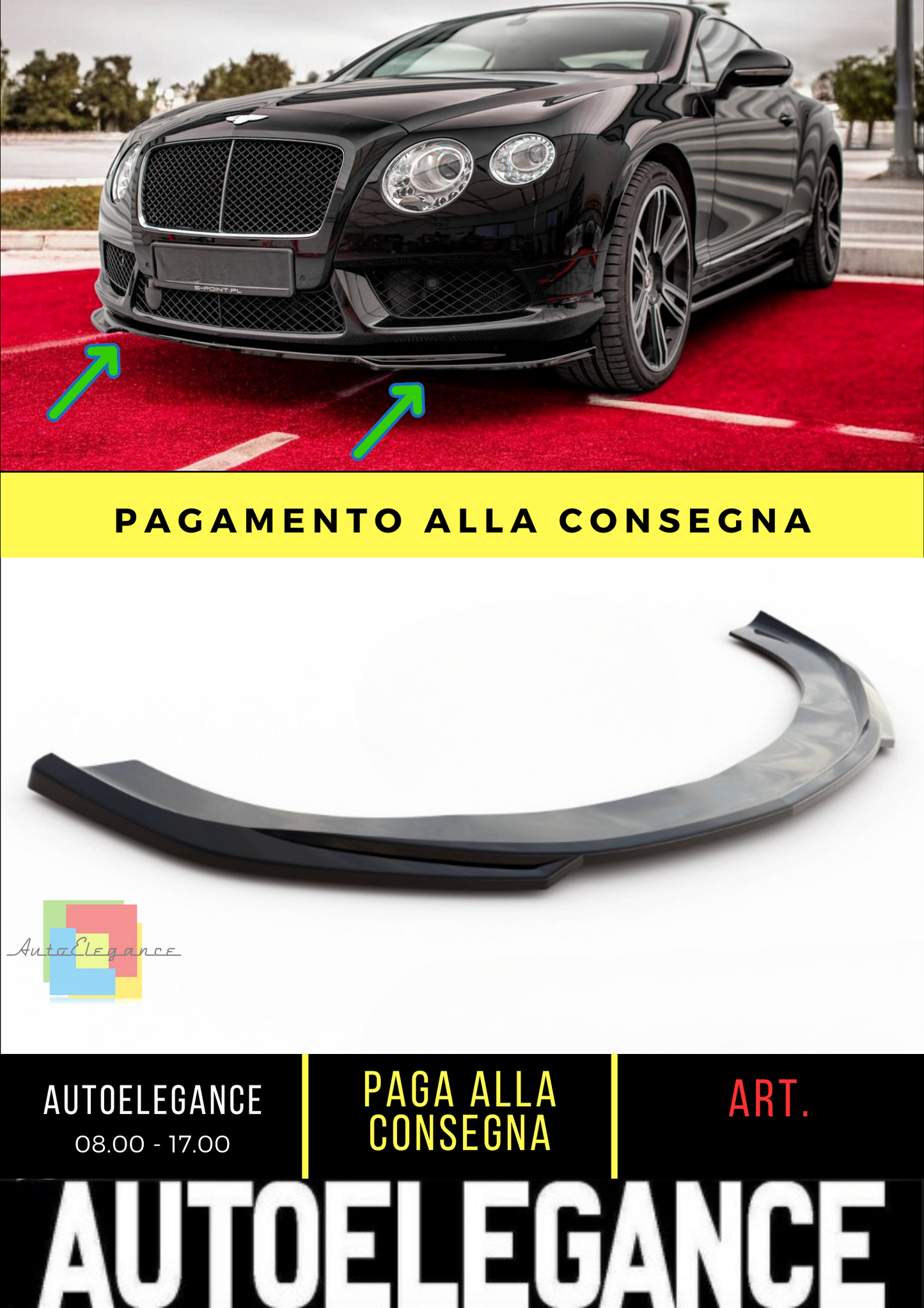 ✨Splitter anteriore V.1 Bentley Continental GT V8 S Mk2✨