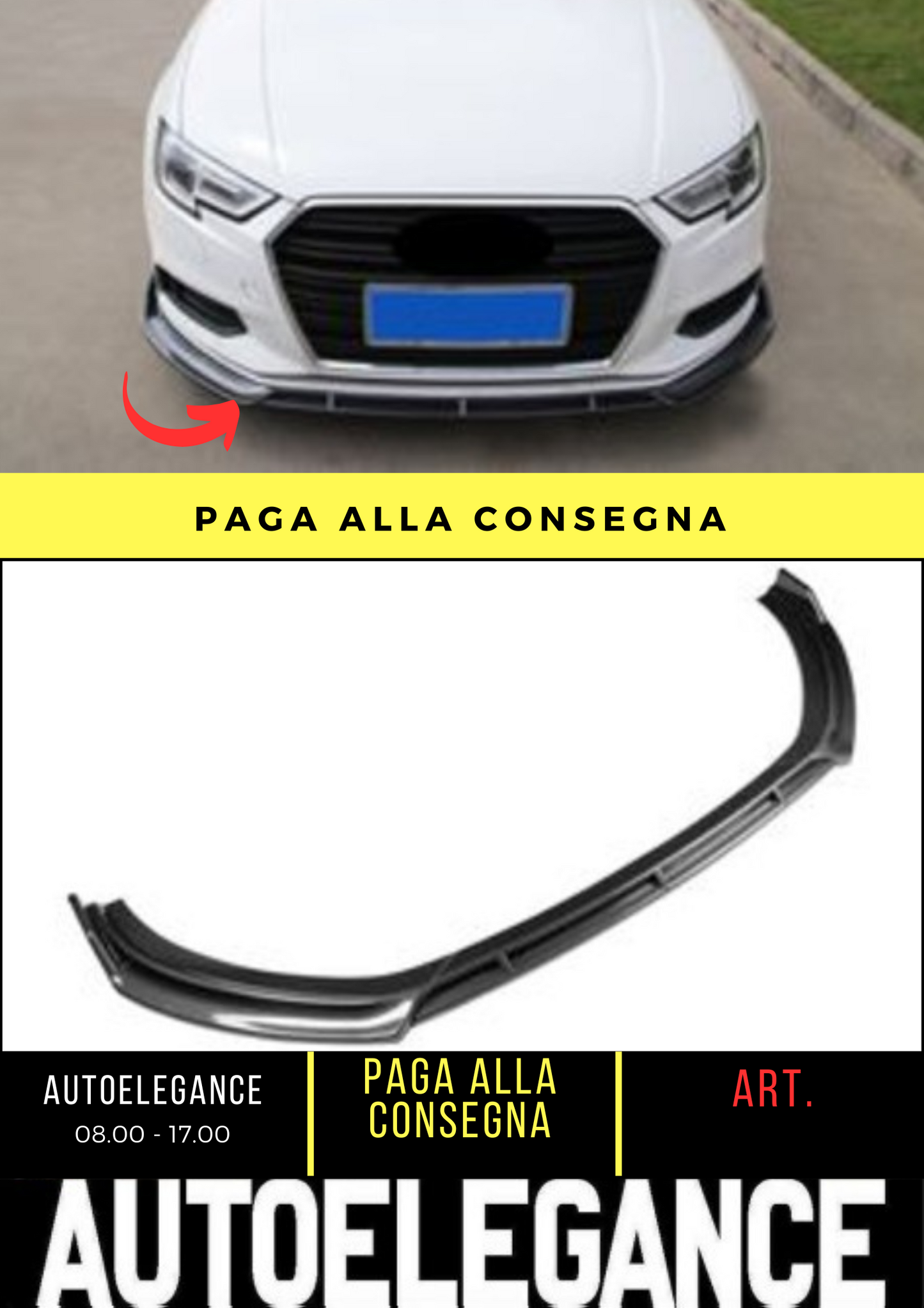 💕FRONT SPLITTER SUITABLE FOR AUDI A3 8V💕
