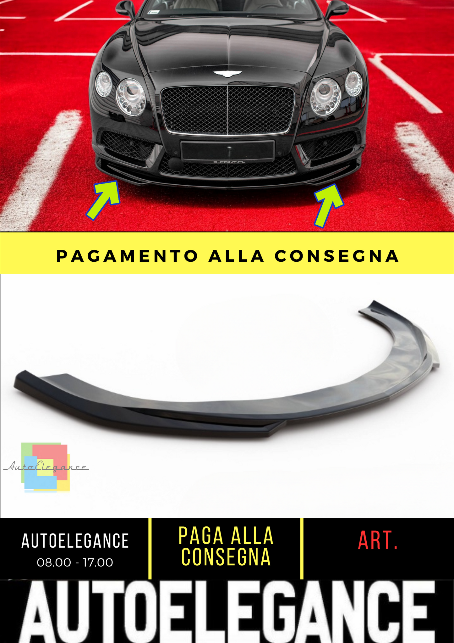 ✨Splitter anteriore V.2 Bentley Continental GT V8 S Mk2✨